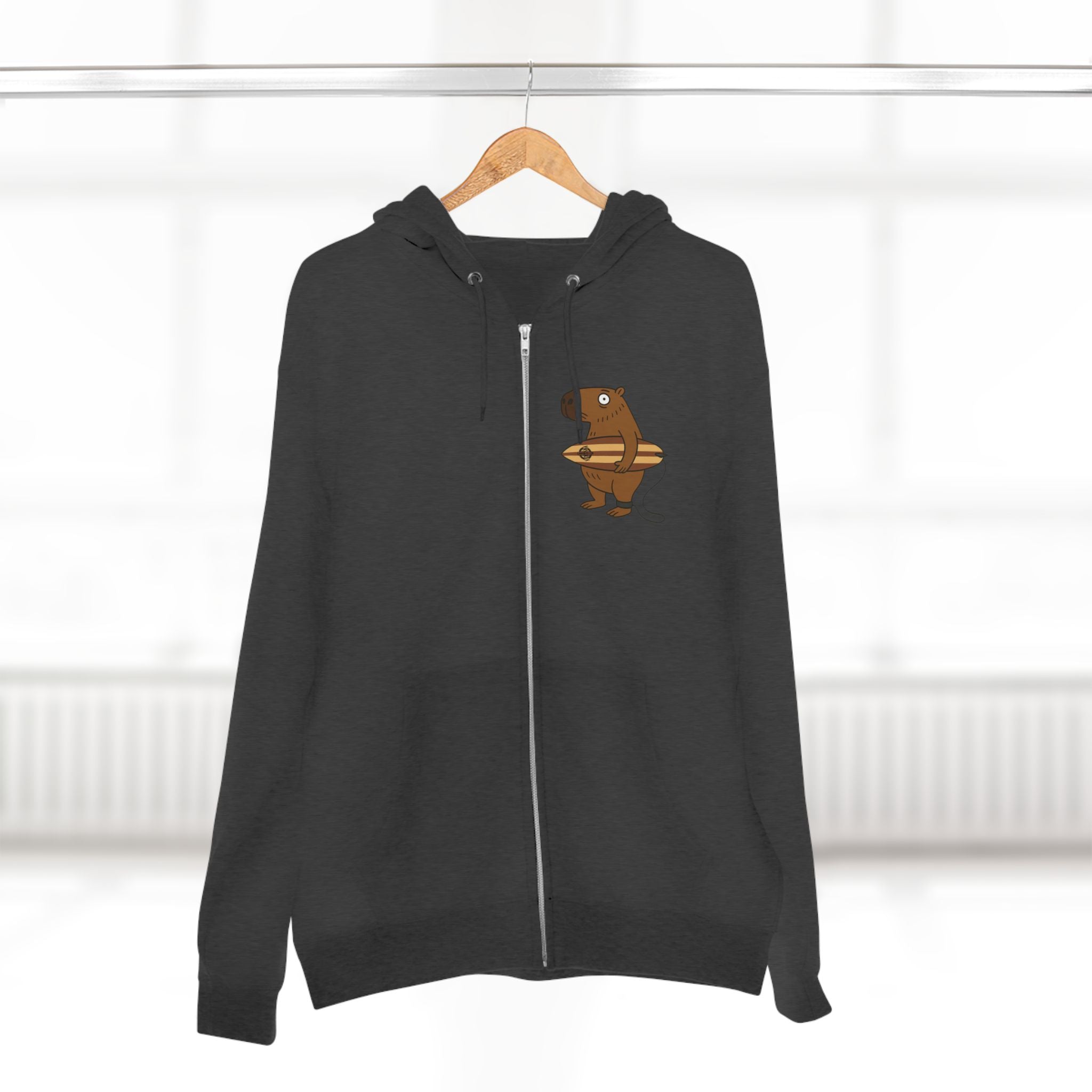 Capybara Surfer zip fleece hoodie image 14