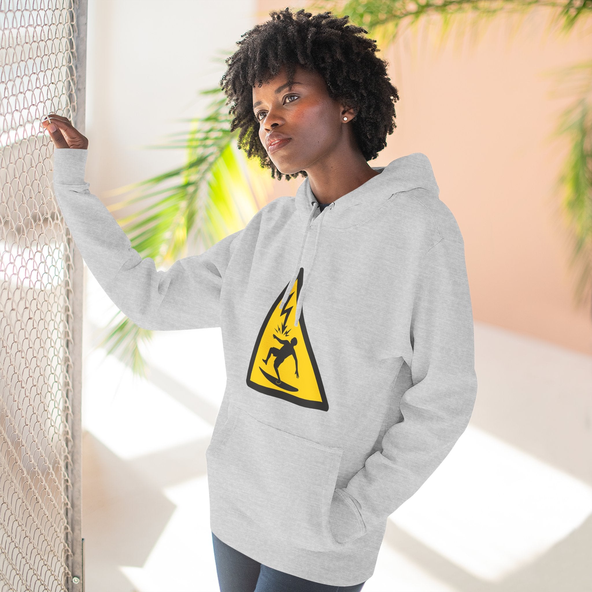 Electric Surfer Unisex - Pull-Over Cotton Blend Fleece Hoodie