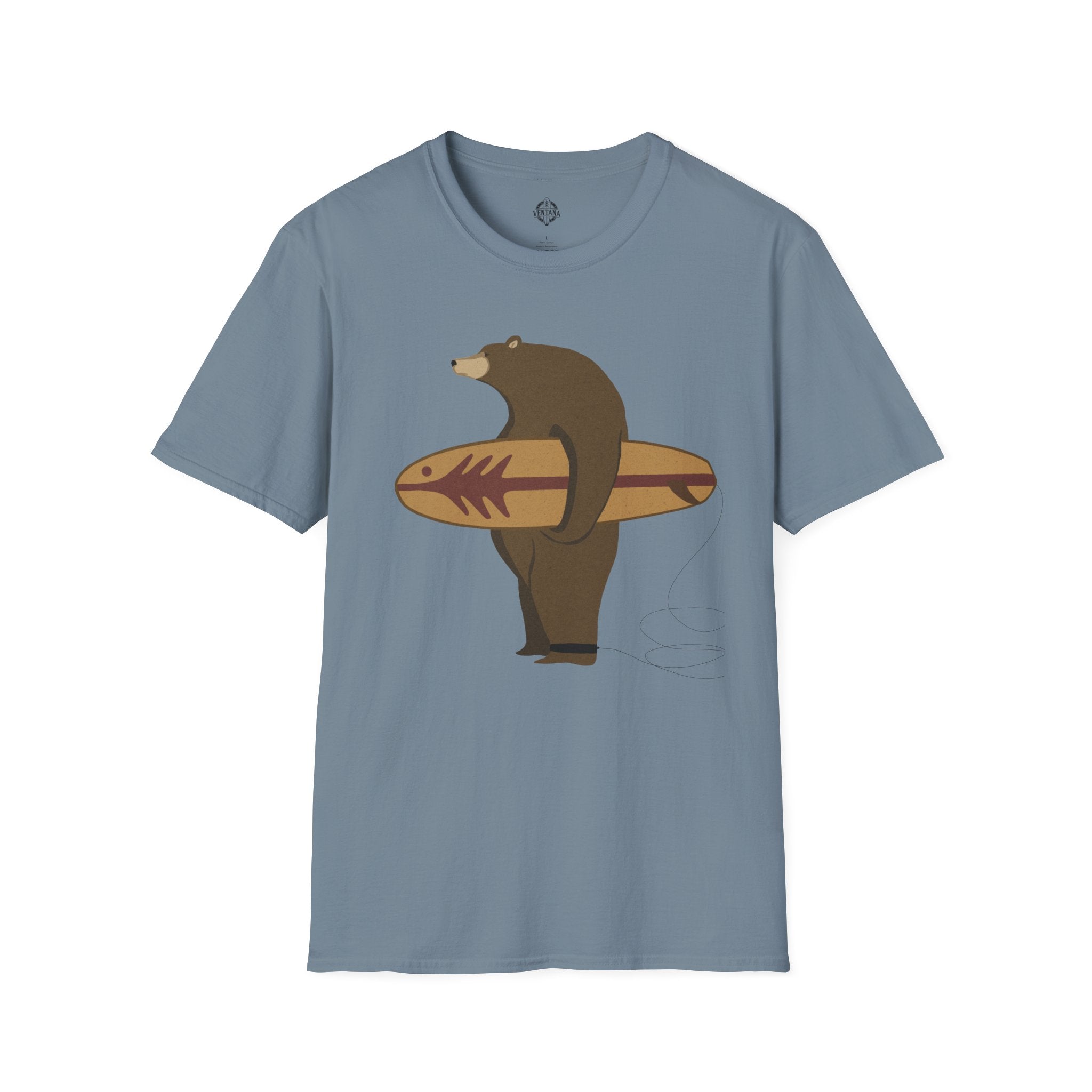 Surfing Grizzly Bear by Fabian Lavater cotton t-shirt image 10