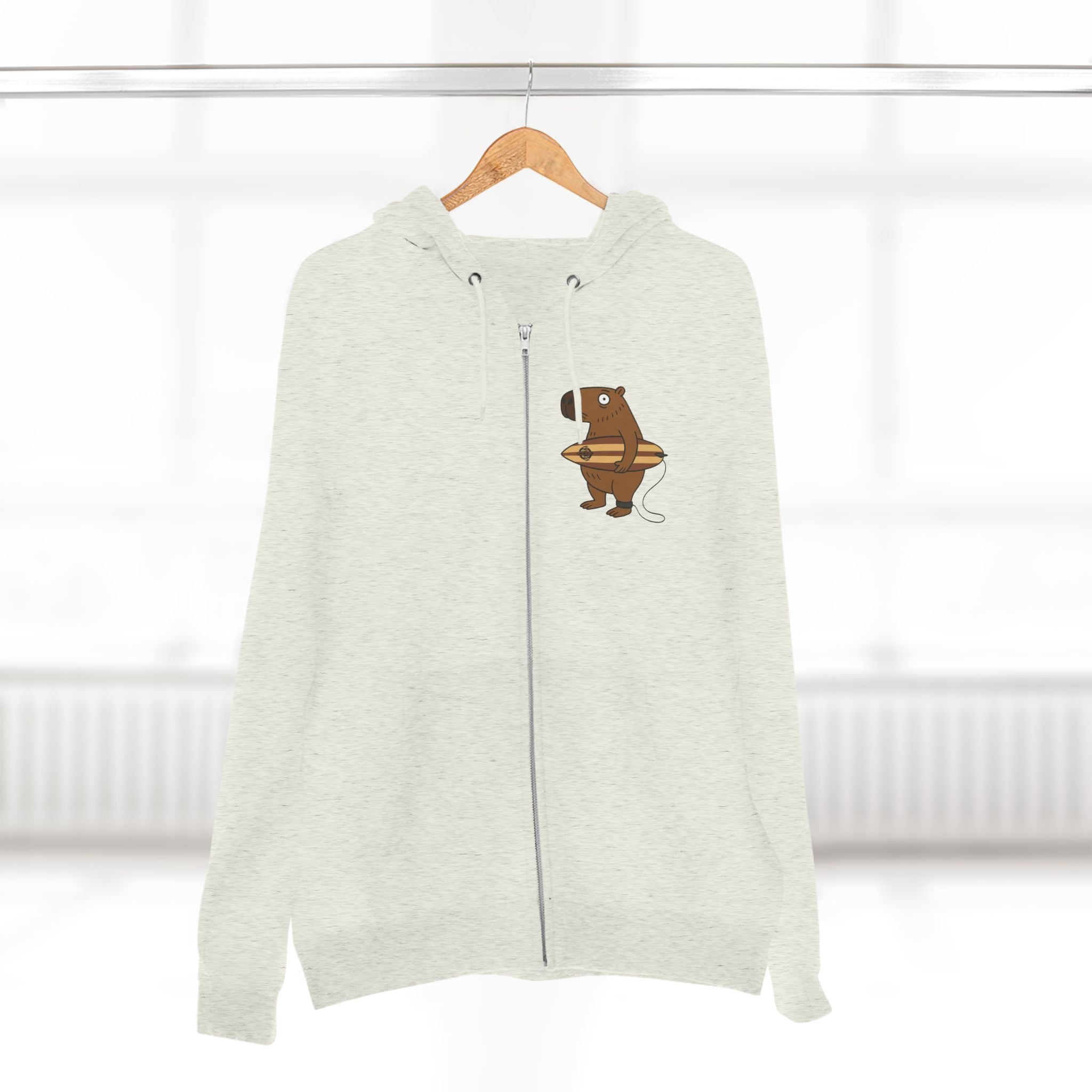 Capybara Surfer Zip Hoodie