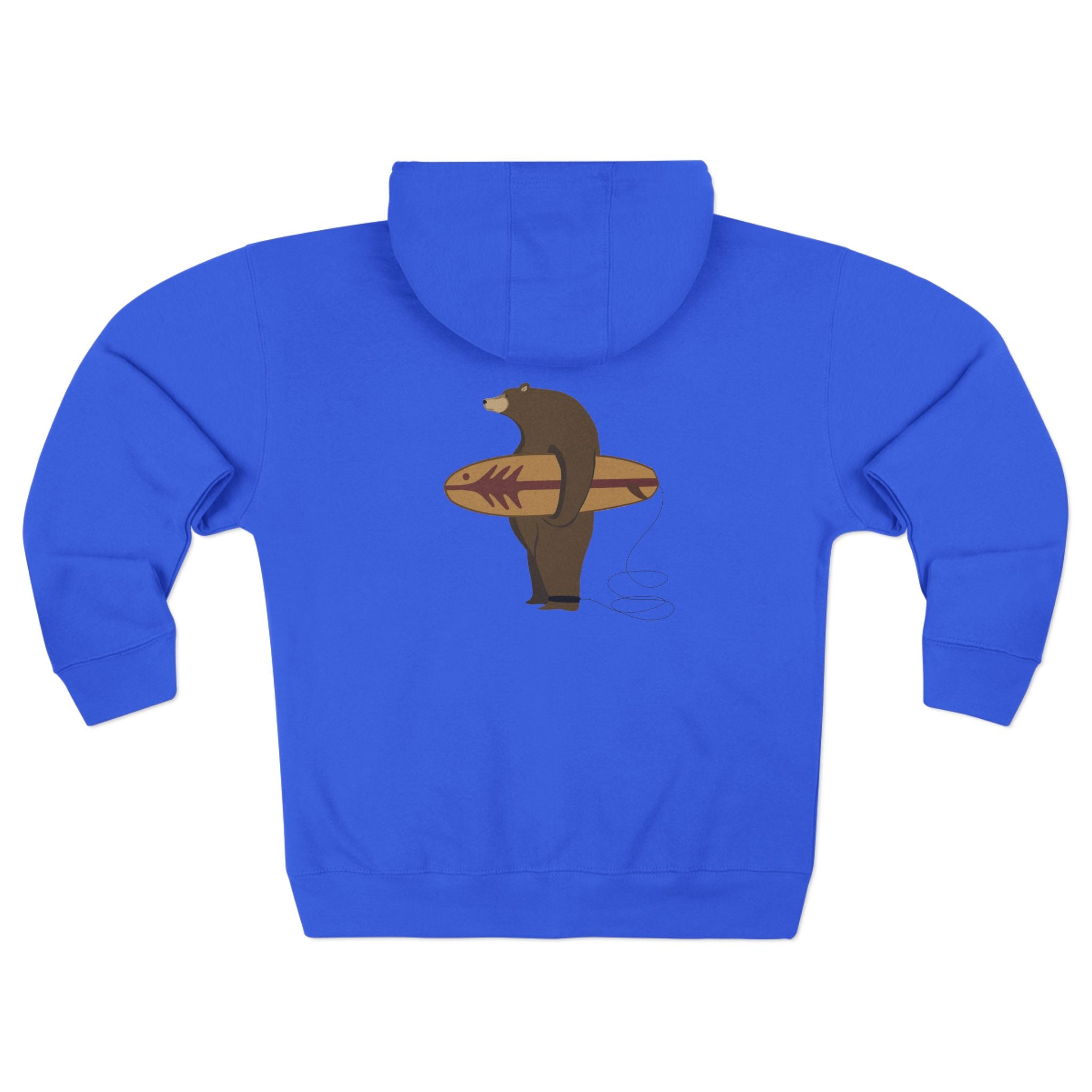 Surfing Grizzly Bear by Fabian Lavater zip fleece hoodie image 12