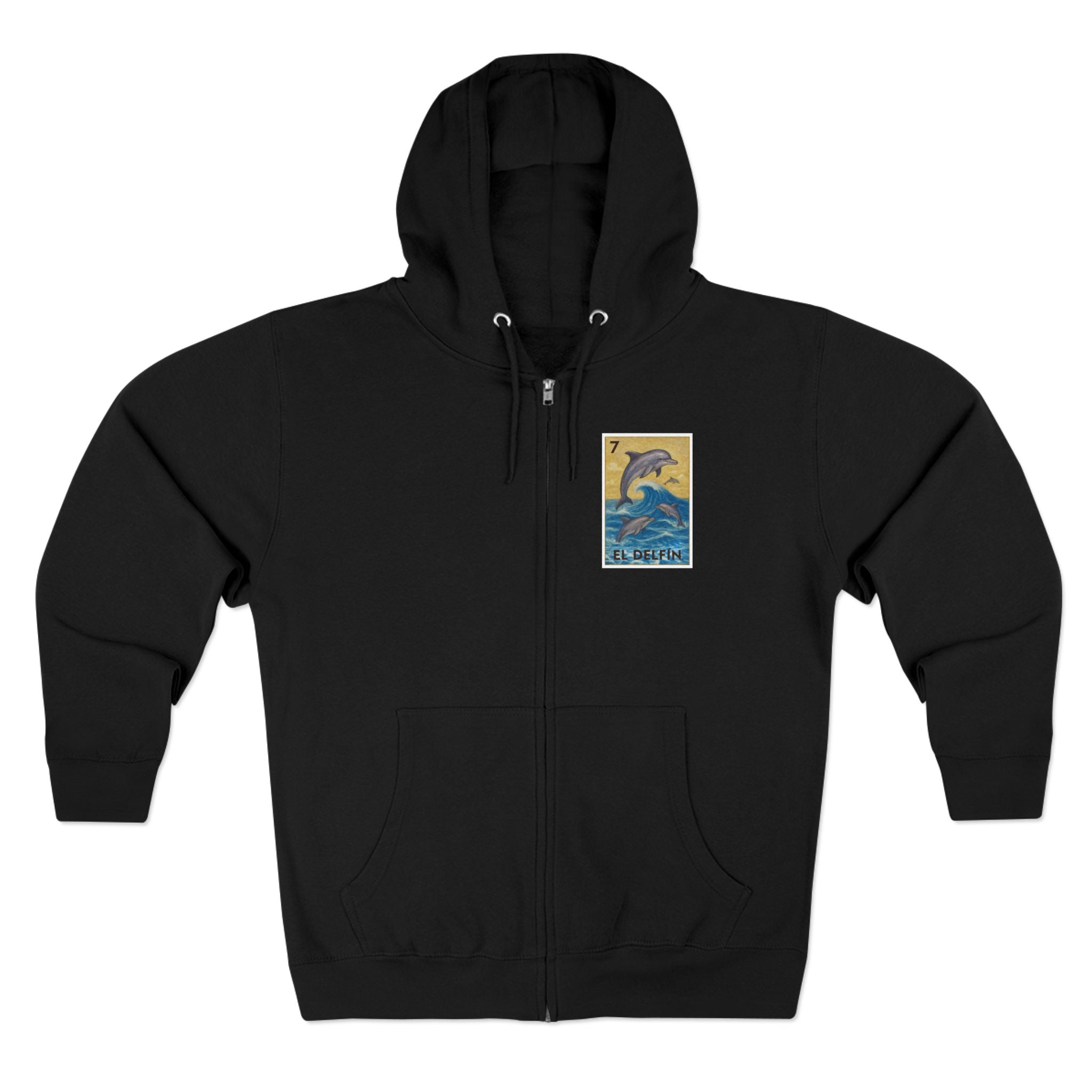 Dolphin Lotería zip fleece hoodie image 5
