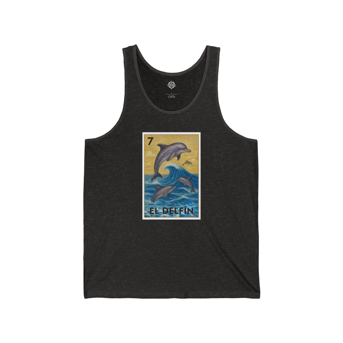Dolphin Lotería - Cotton Jersey Tank Top Unisex (El Delfín)