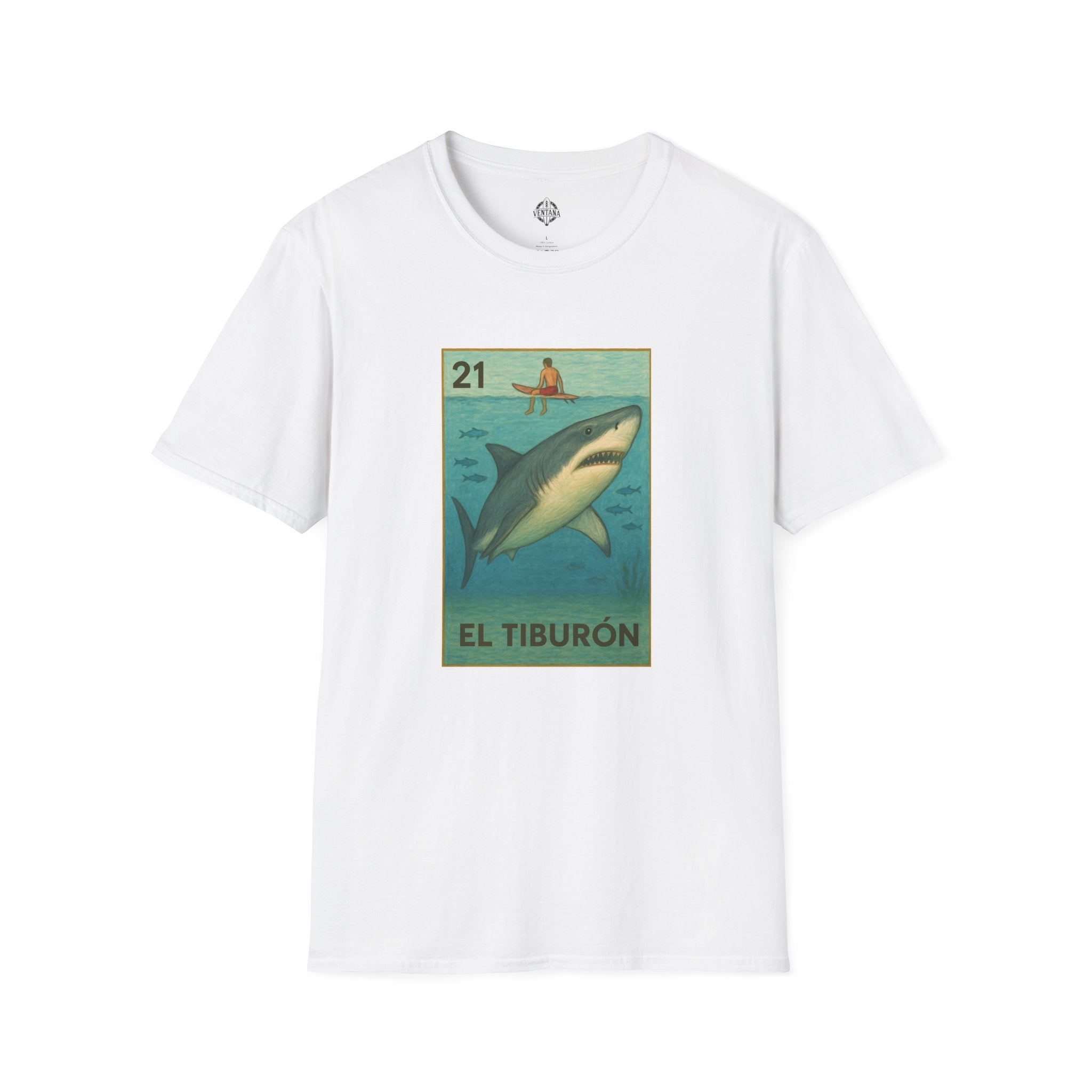 Shark Lotería cotton t-shirt image 3