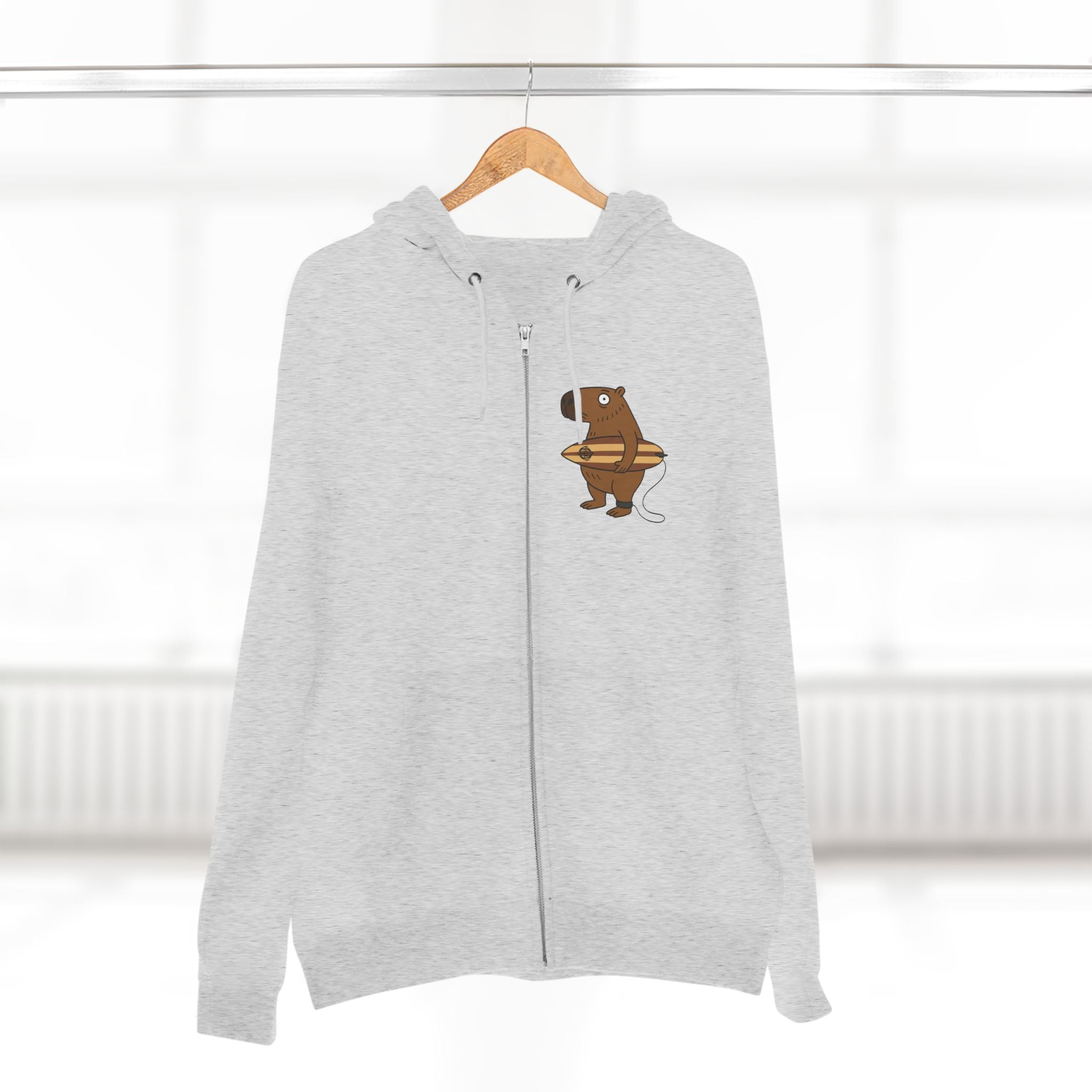 Capybara Surfer zip fleece hoodie image 9
