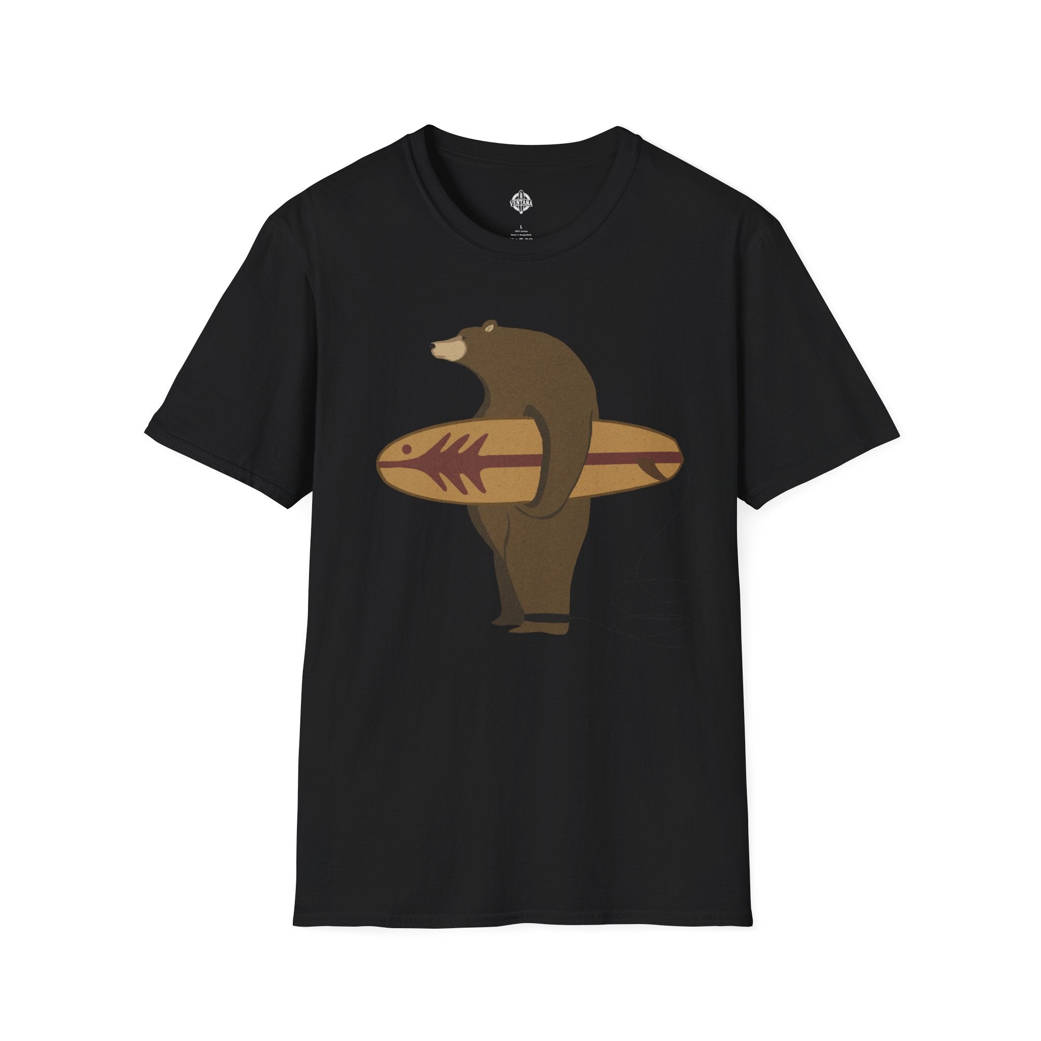 Surfing Grizzly Bear by Fabian Lavater cotton t-shirt image 5
