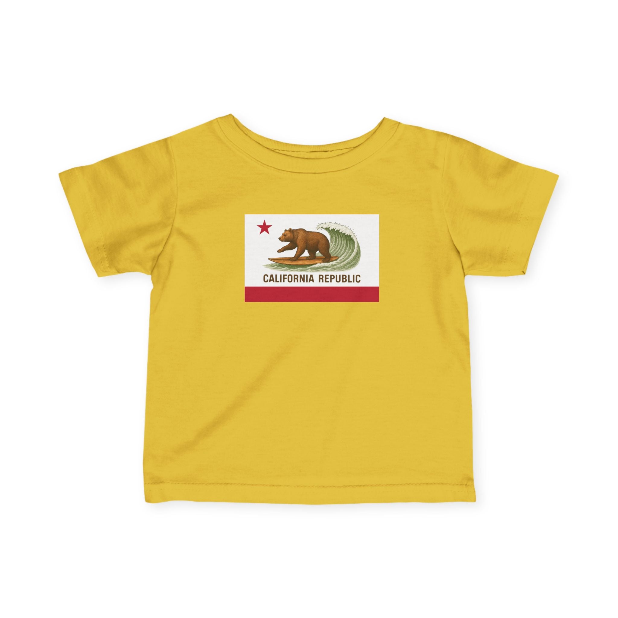 California Surfing Bear Flag - Infant 100% Cotton T-Shirt