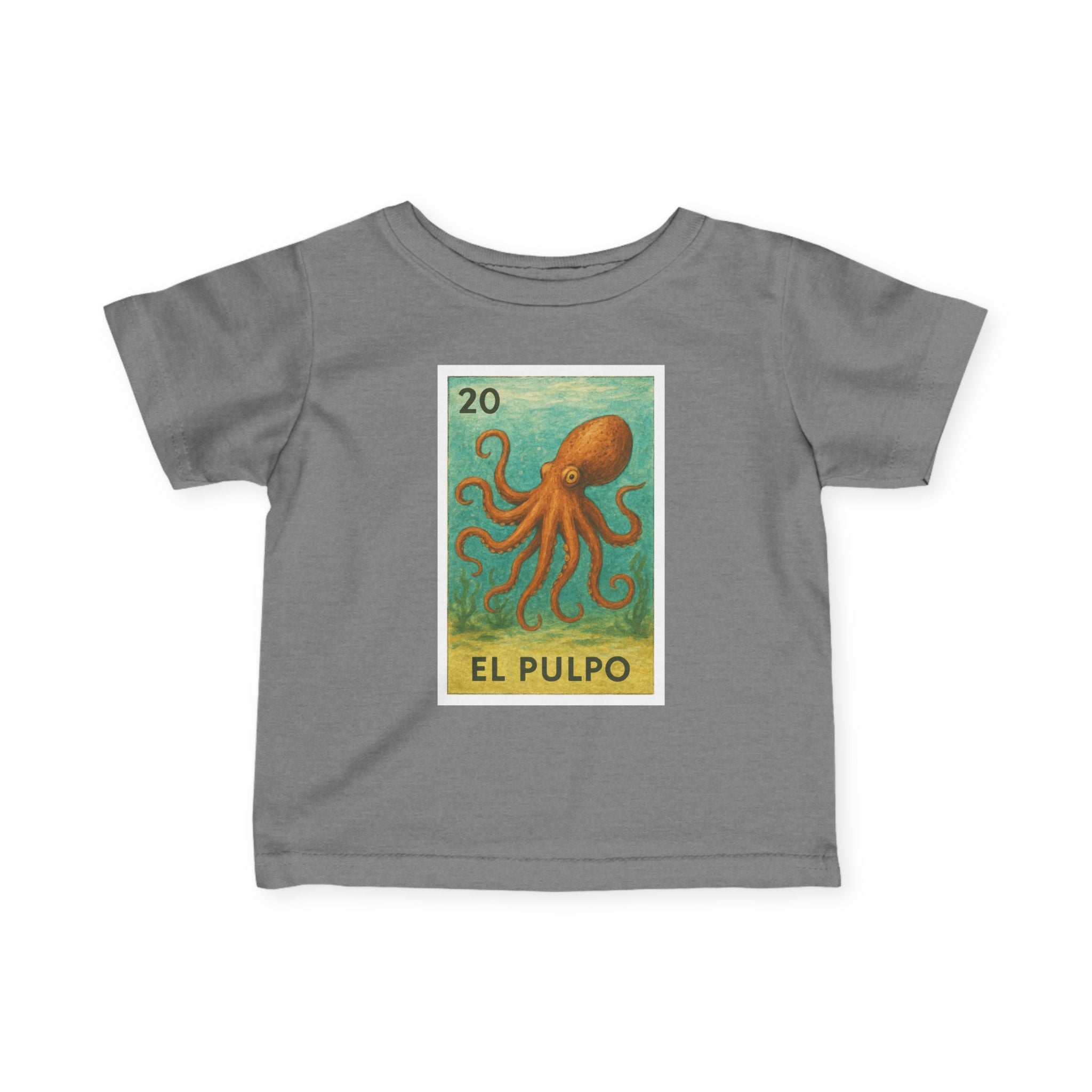 Octopus Lotería infant cotton t-shirt image 9