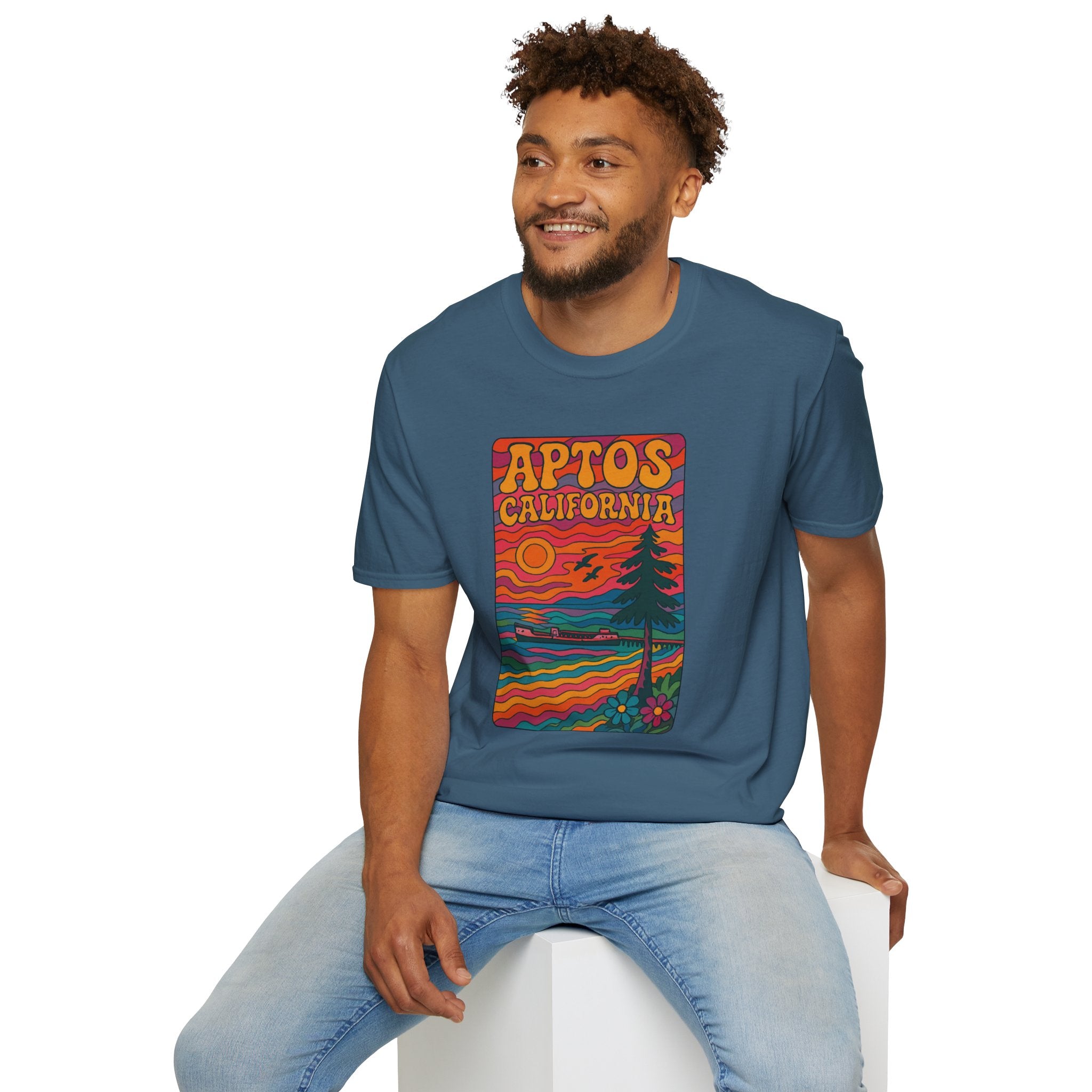 Aptos California Psychedelic Unisex - U.S. Cotton T-Shirt