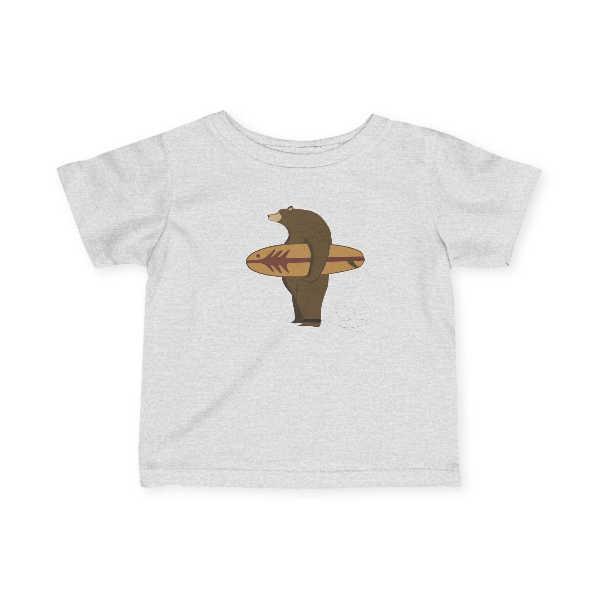 Surfing Grizzly Bear by Fabian Lavater infant cotton t-shirt image 5