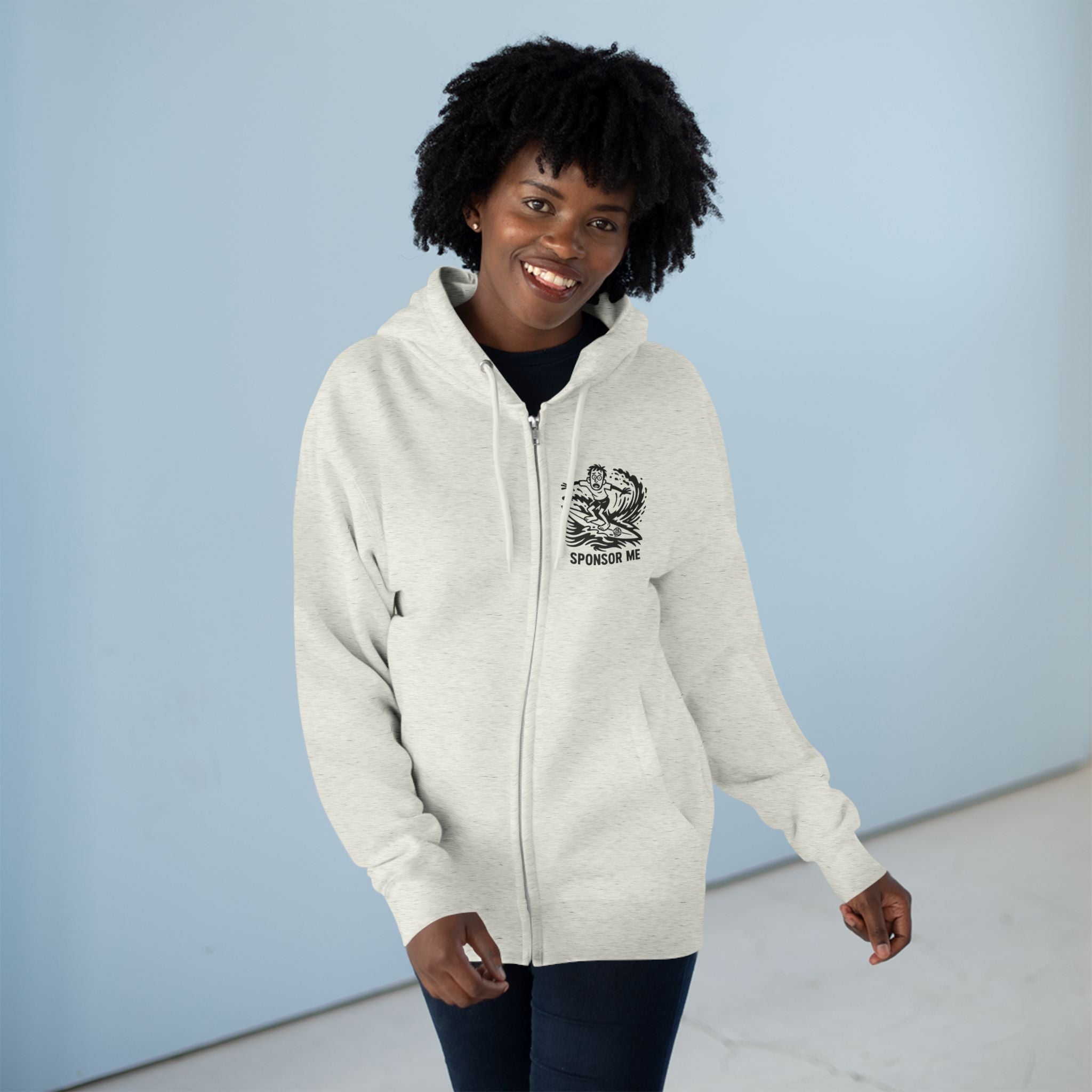 Sponsor Me Unisex - Zip Cotton Blend Fleece Hoodie