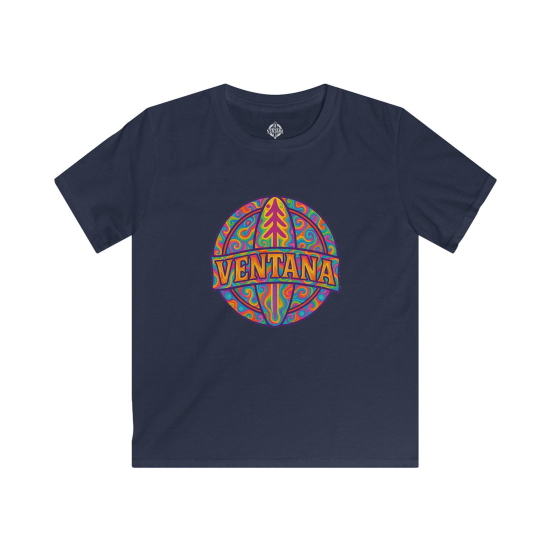 Ventana Psychedelic Treefish Logo Kids - Soft Style U.S. Cotton T-Shirt