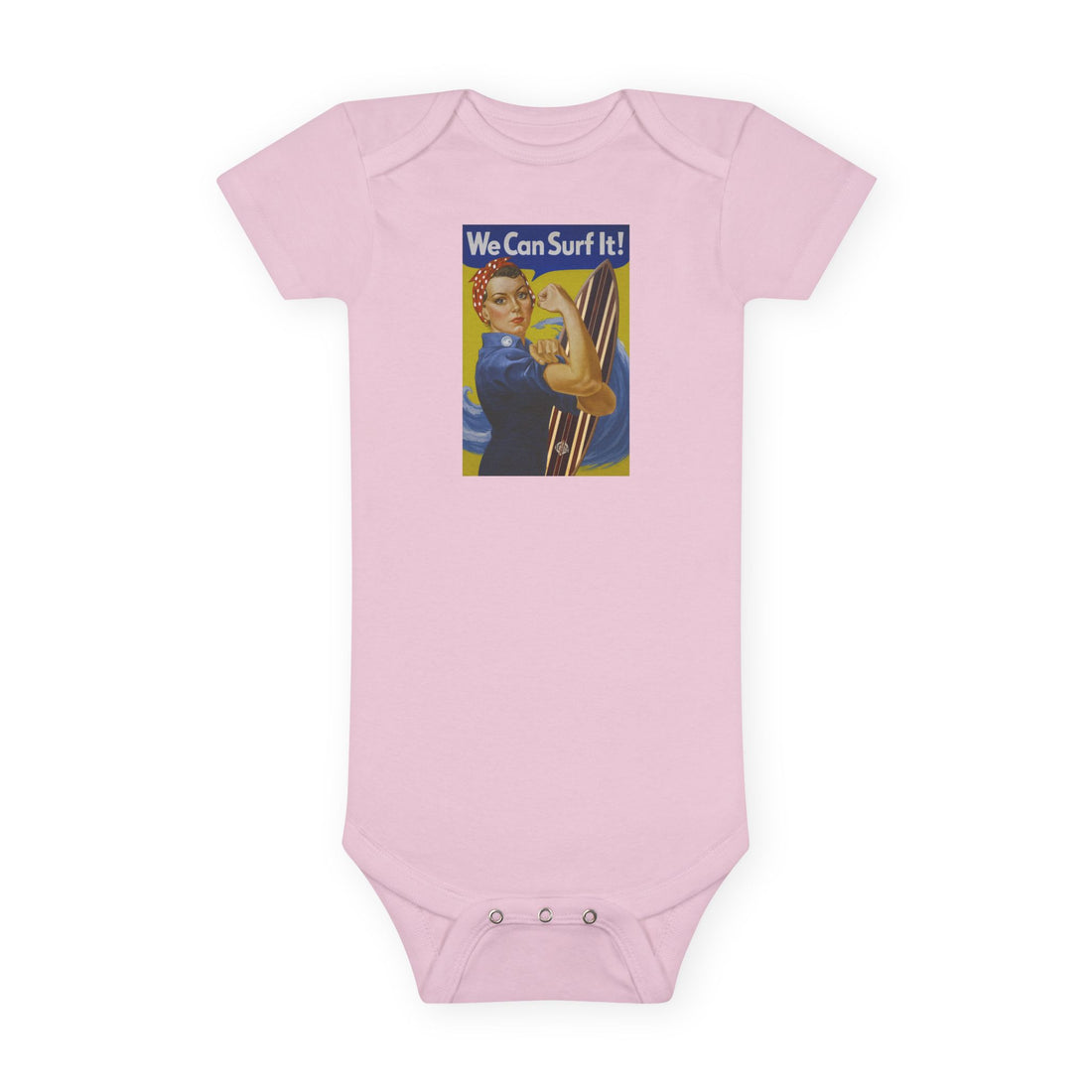 Rosie the Surfer baby cotton onesie image 2