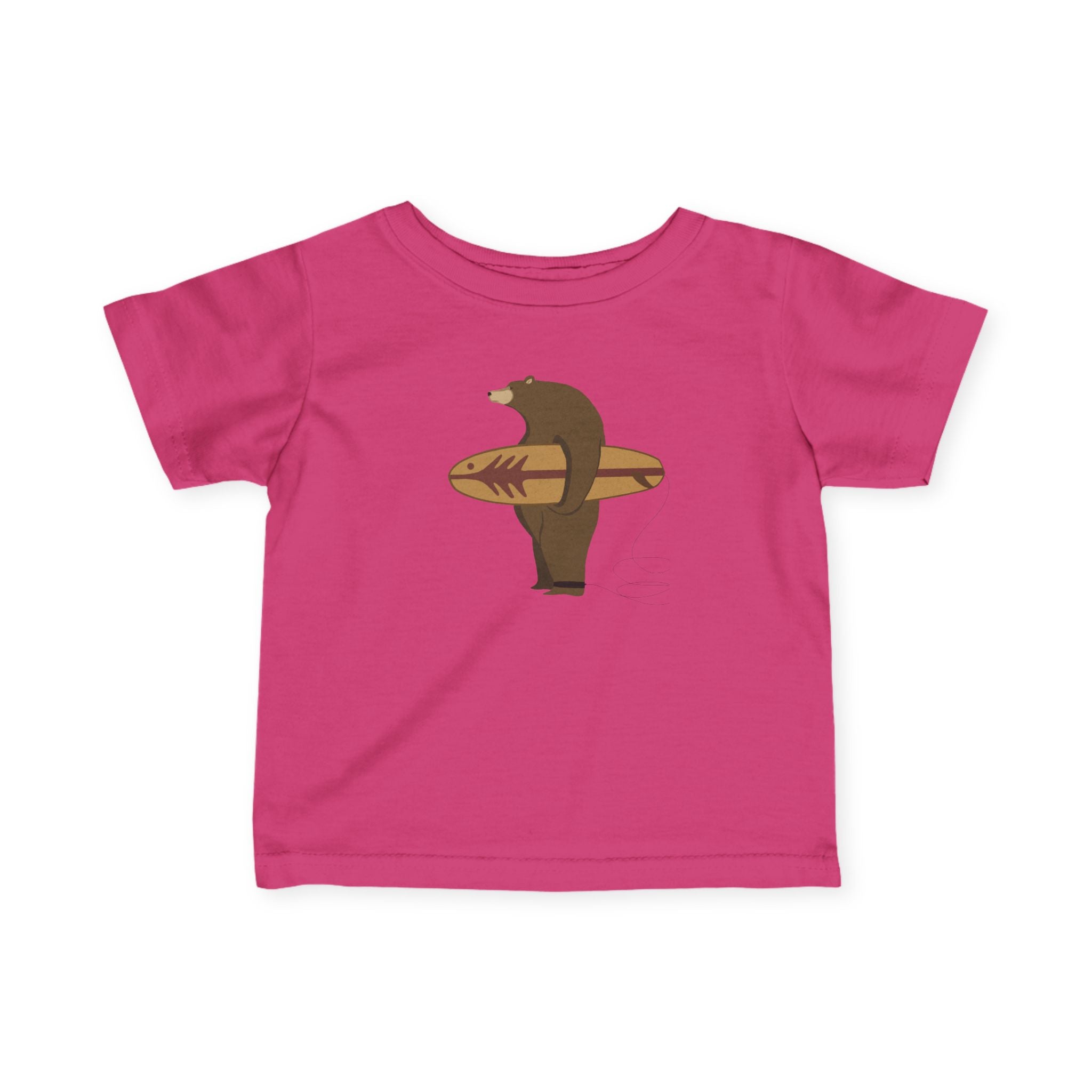Surfing Grizzly Bear by Fabian Lavater infant cotton t-shirt image 15