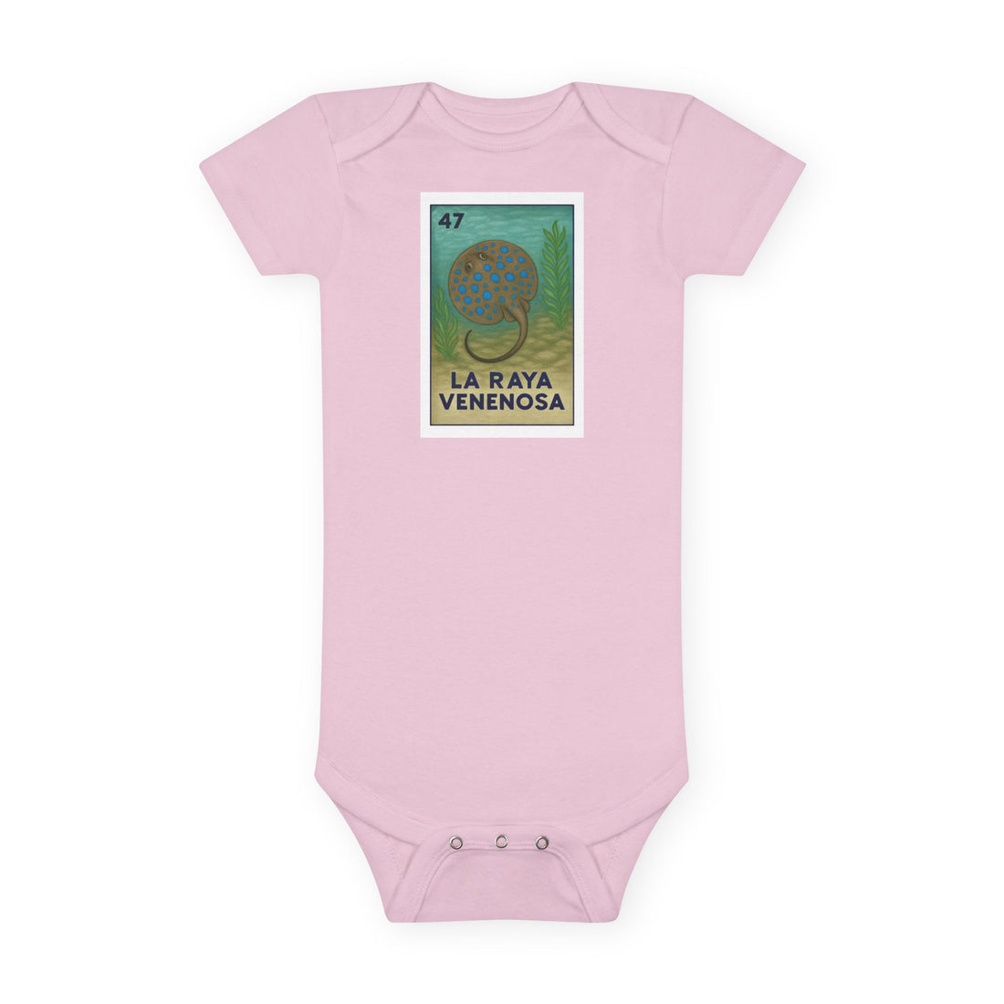 Stingray Lotería baby cotton onesie image 2