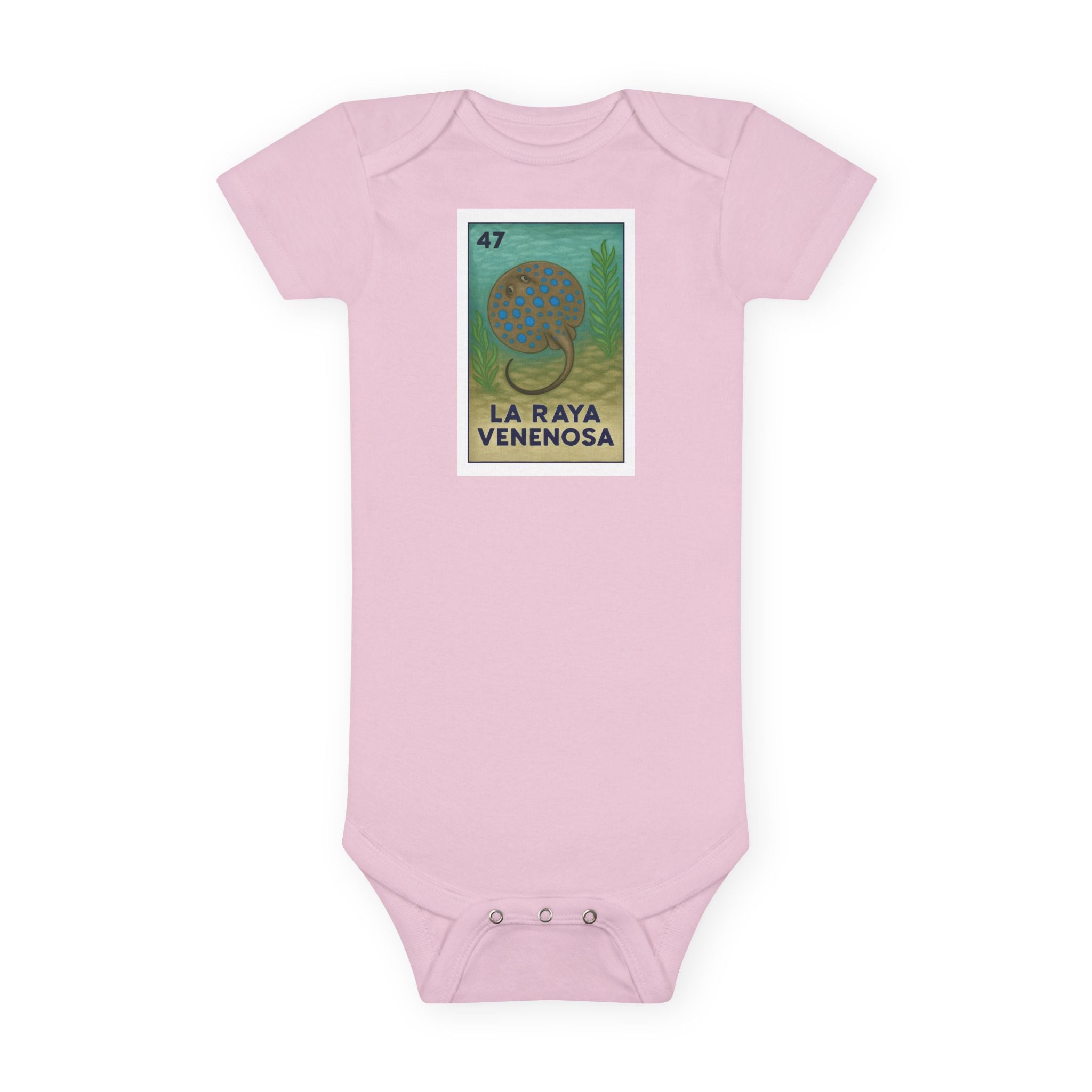 Stingray Lotería baby cotton onesie image 2
