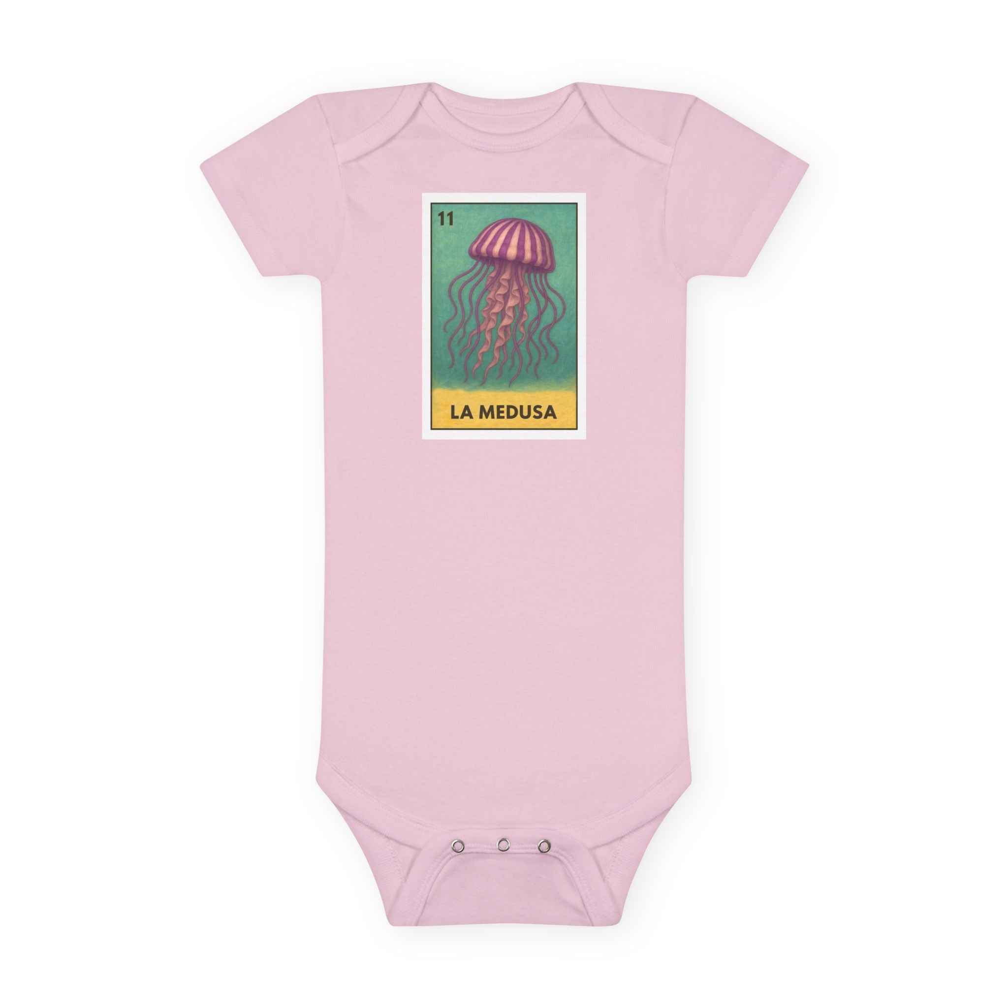 Sea Jelly Lotería baby cotton onesie image 2
