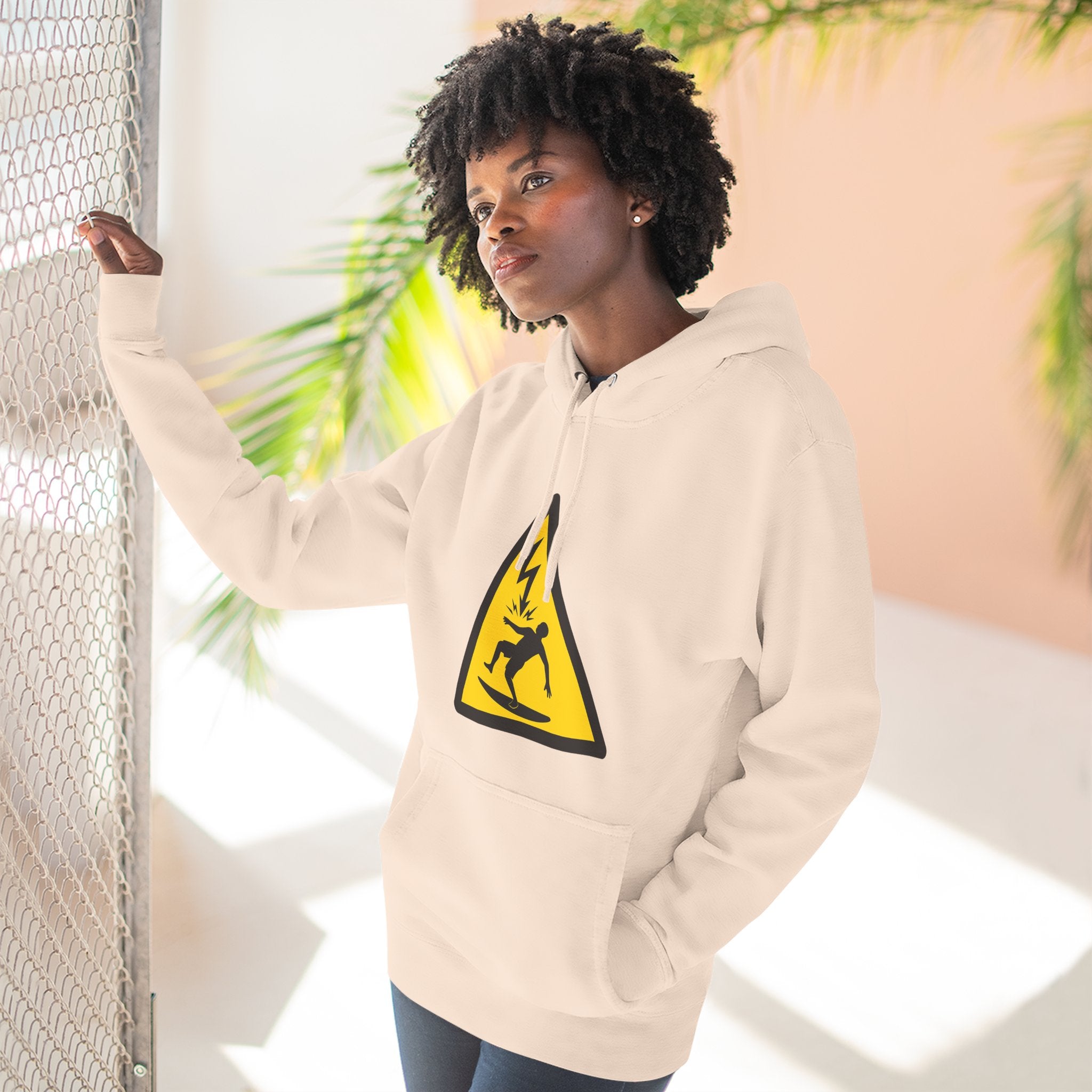 Electric Surfer Unisex - Pull-Over Cotton Blend Fleece Hoodie