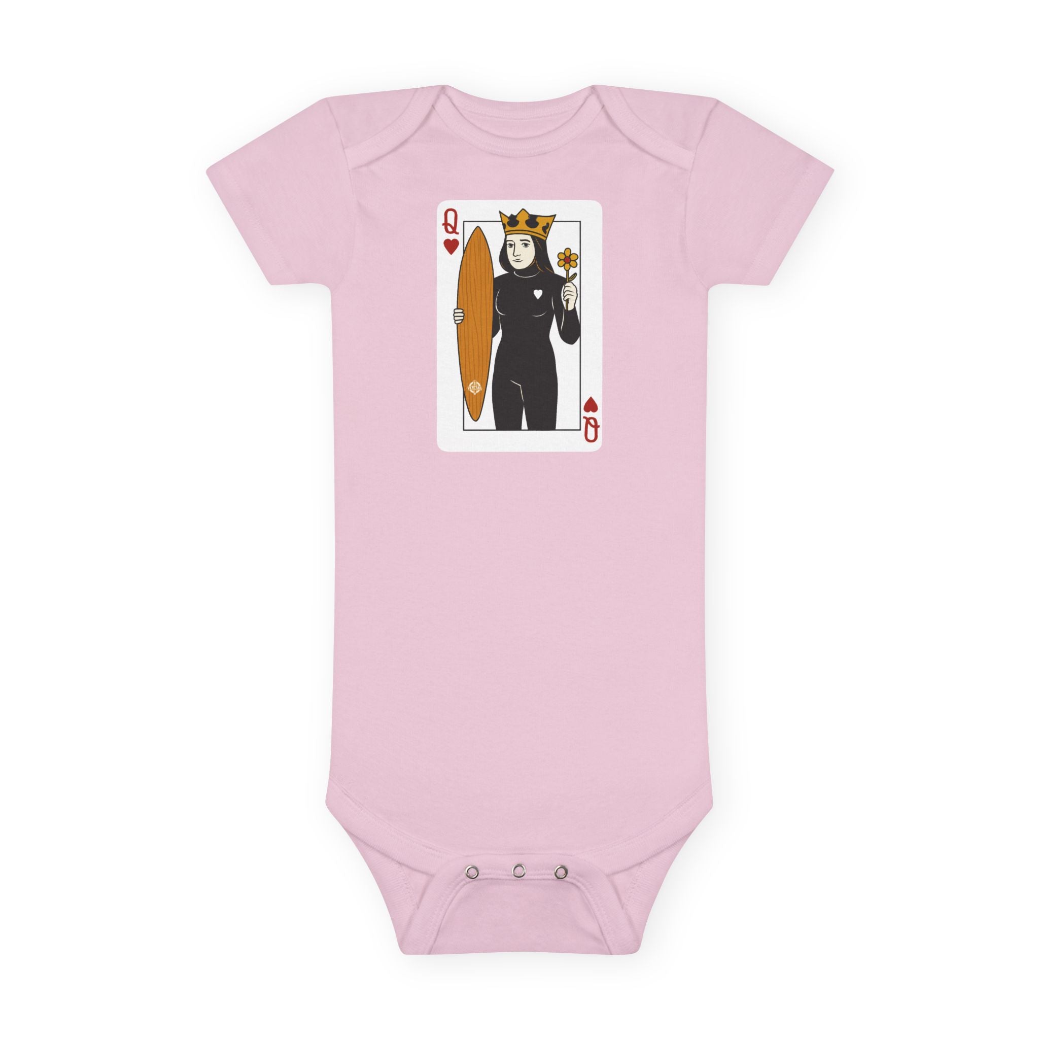 Queen of Hearts Surfer baby onesie image 2