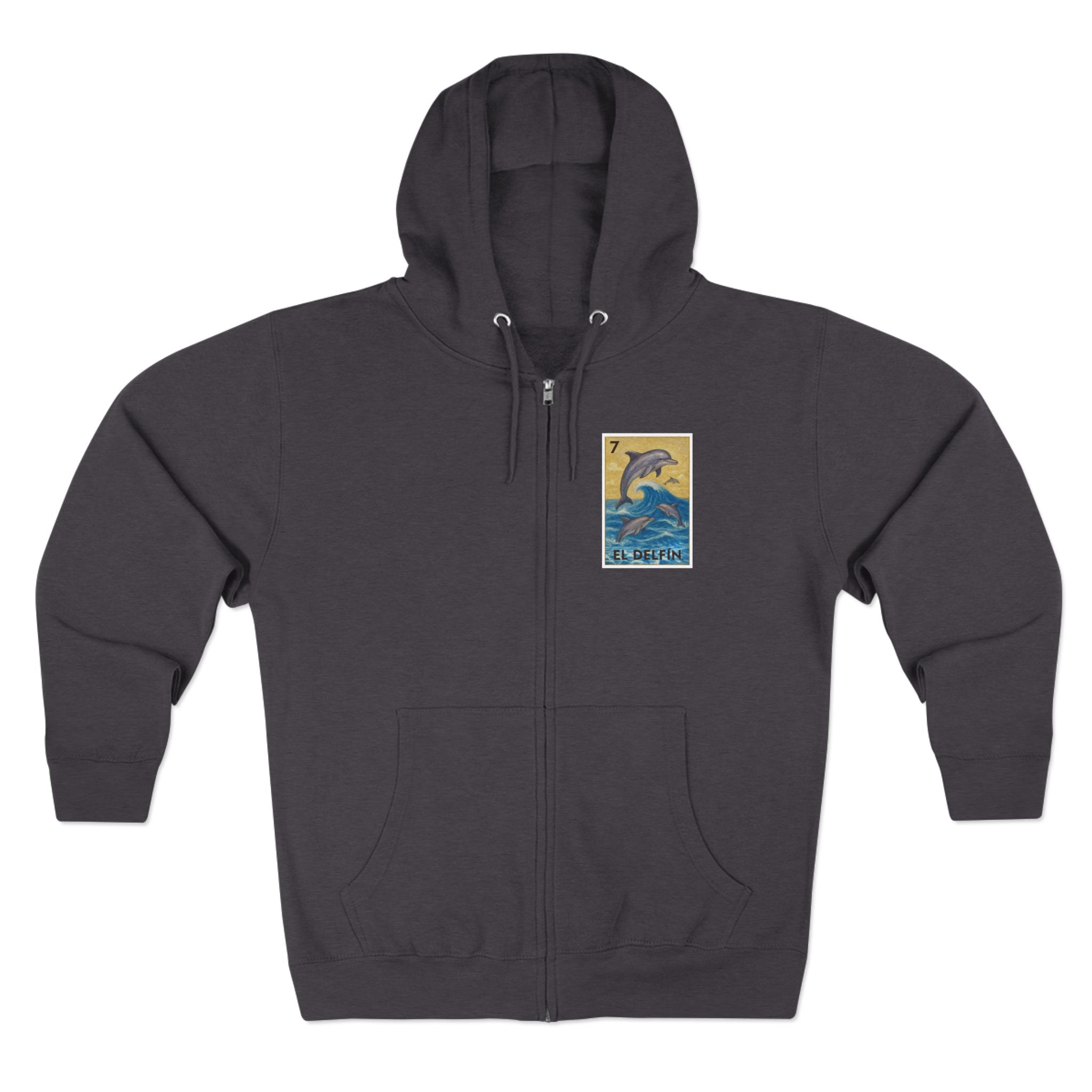 Dolphin Lotería zip fleece hoodie image 3