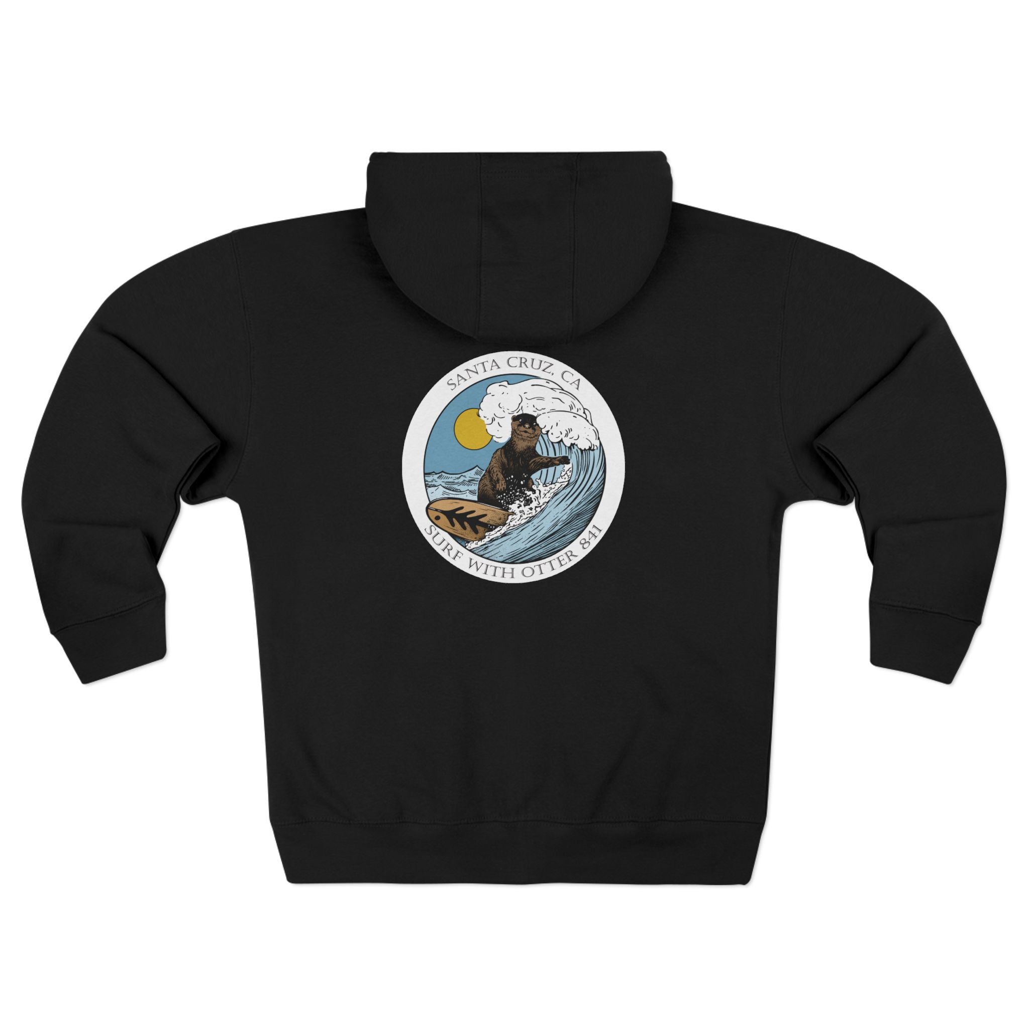 Surf with Otter 841 by Thiago Bianchini zip fleece hoodie image 17