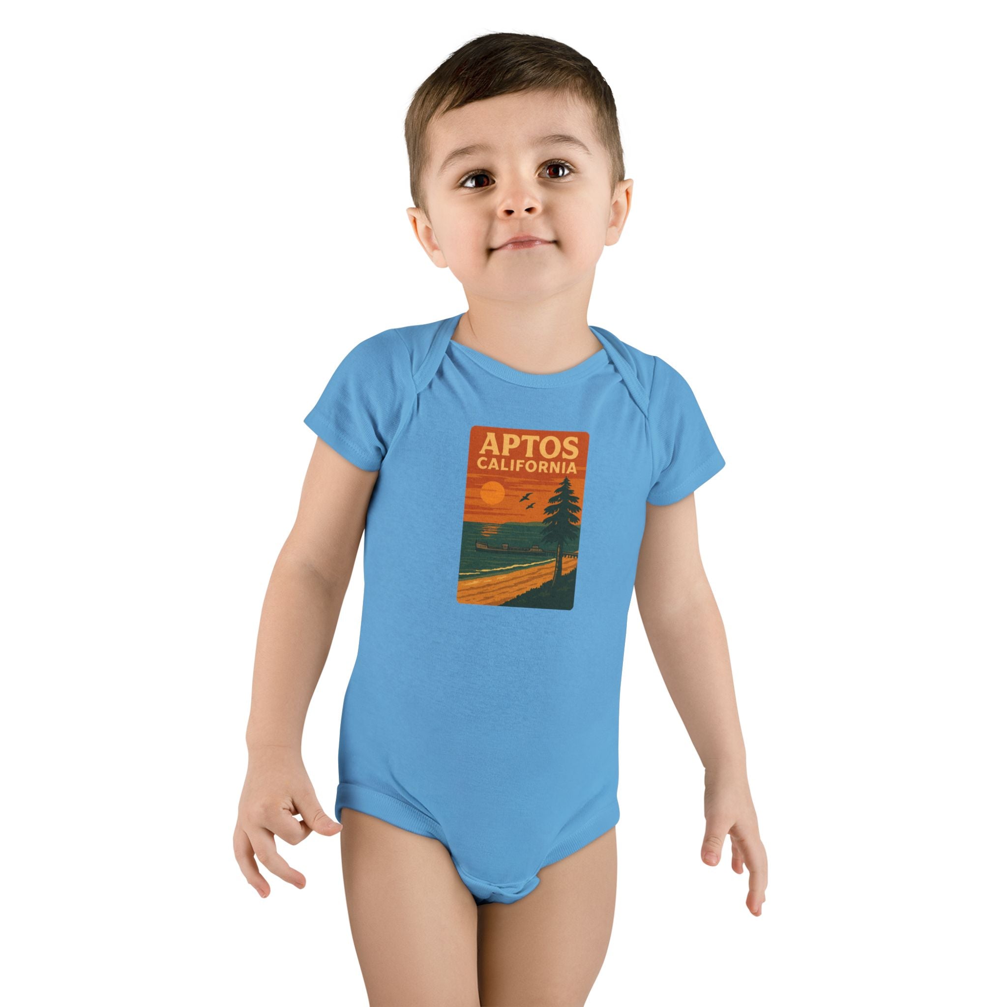 Aptos California Sunset - Baby Short Sleeve 100% Cotton Onesie