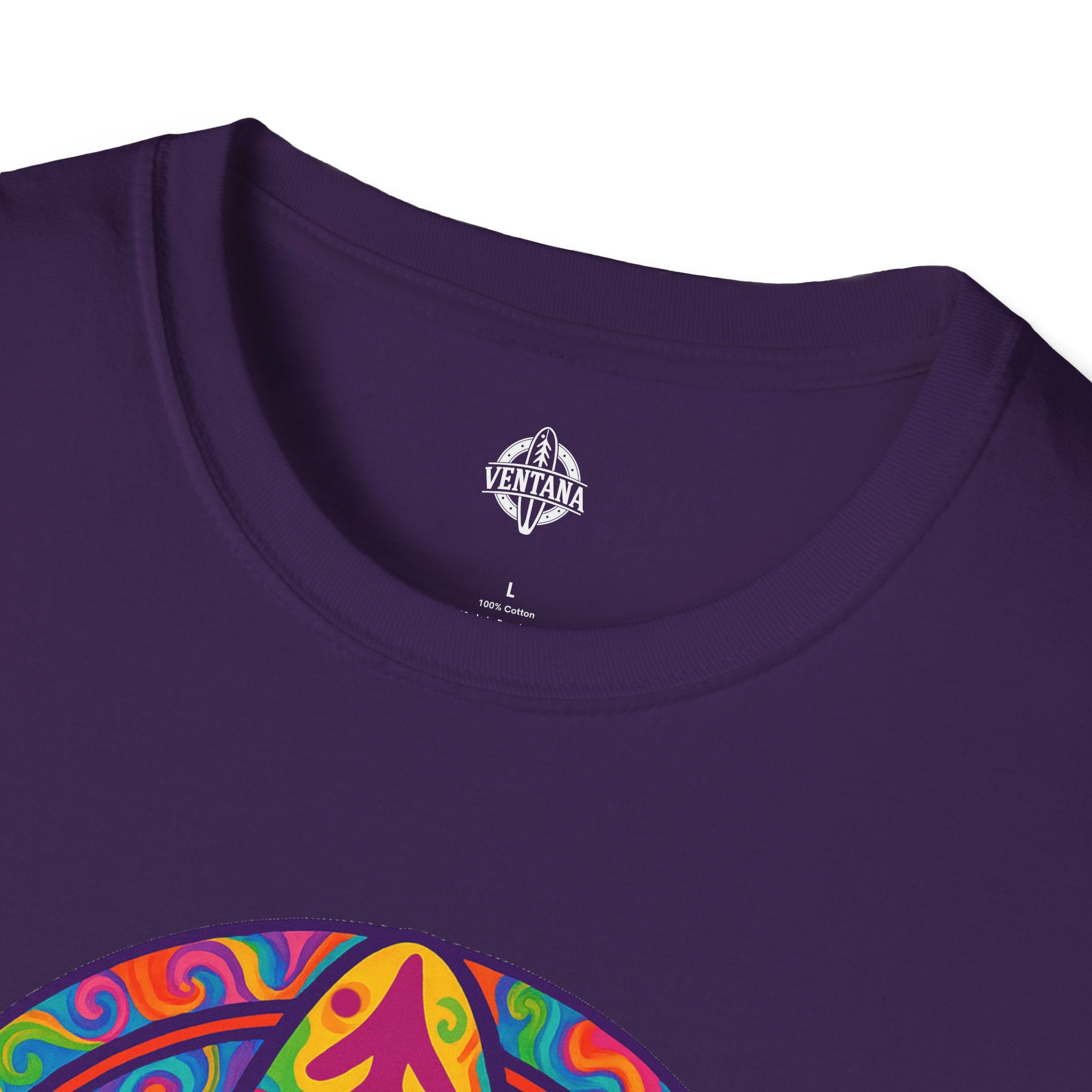 Ventana Psychedelic Treefish Logo - Soft Style U.S. Cotton T-Shirt