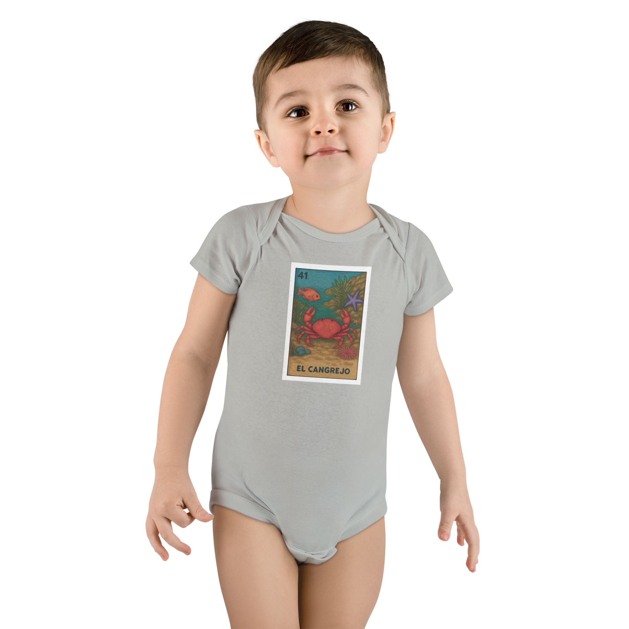 Crab Lotería baby cotton onesie image 9