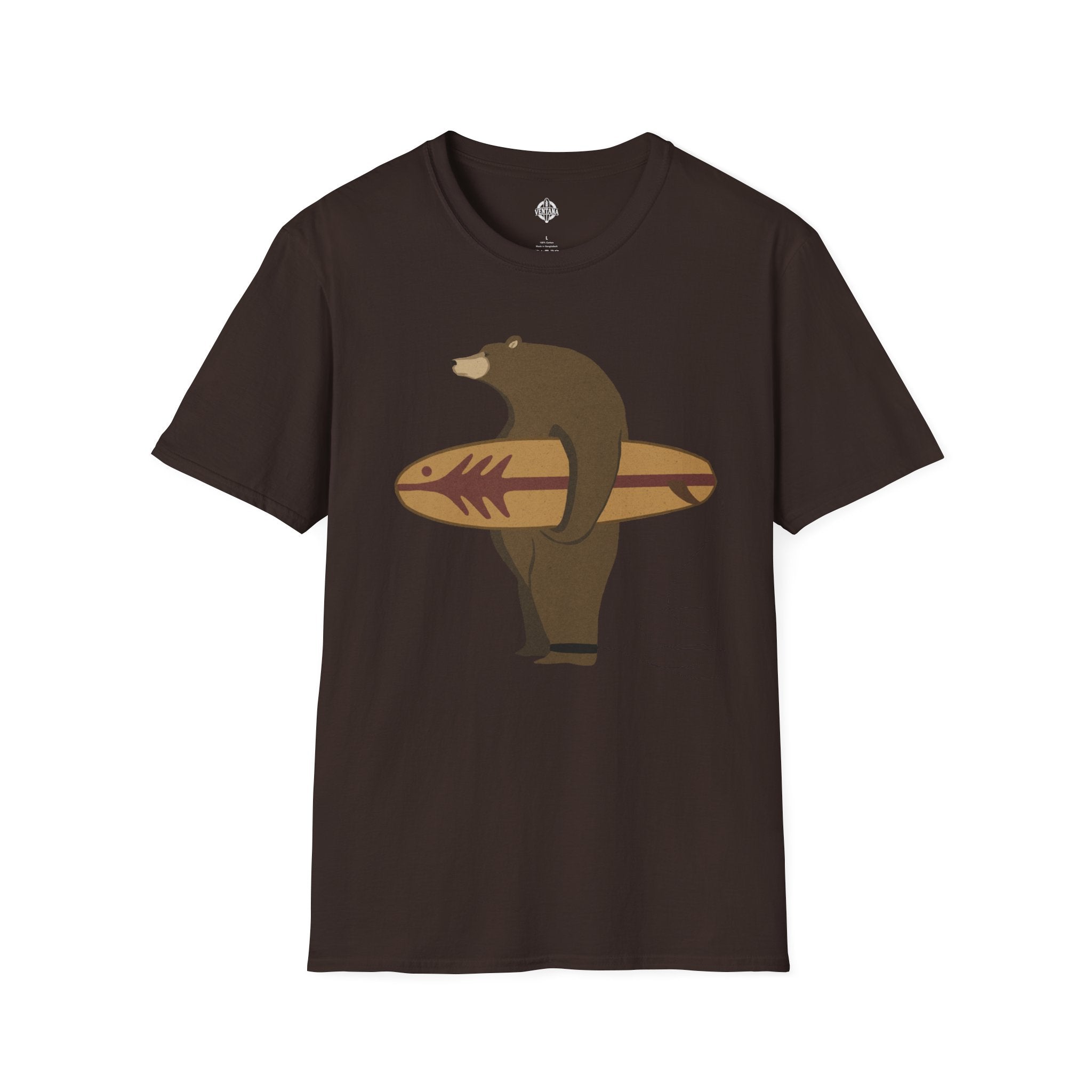 Surfing Grizzly Bear by Fabian Lavater cotton t-shirt image 4