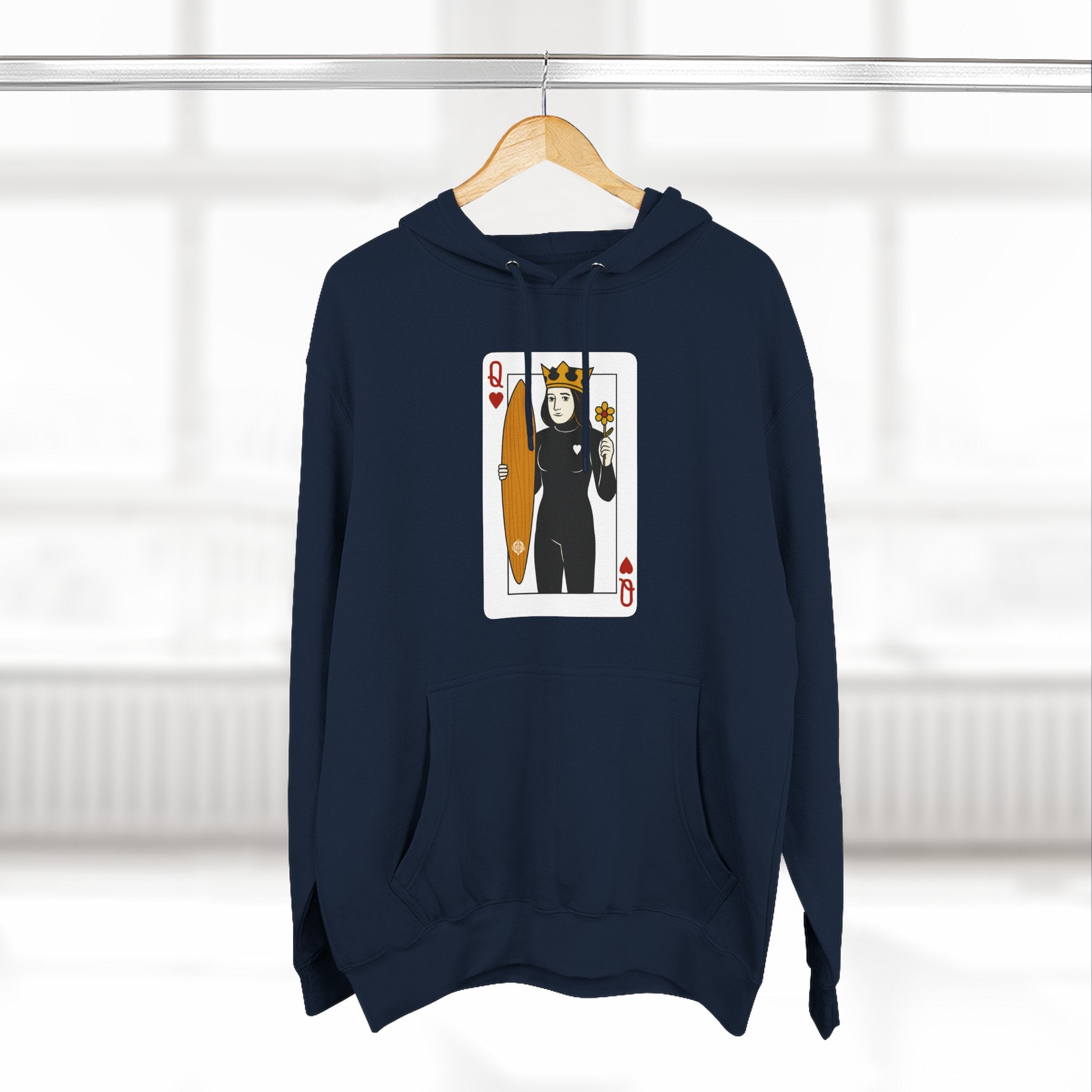 Queen of Hearts Surfer Fleece Hoodie