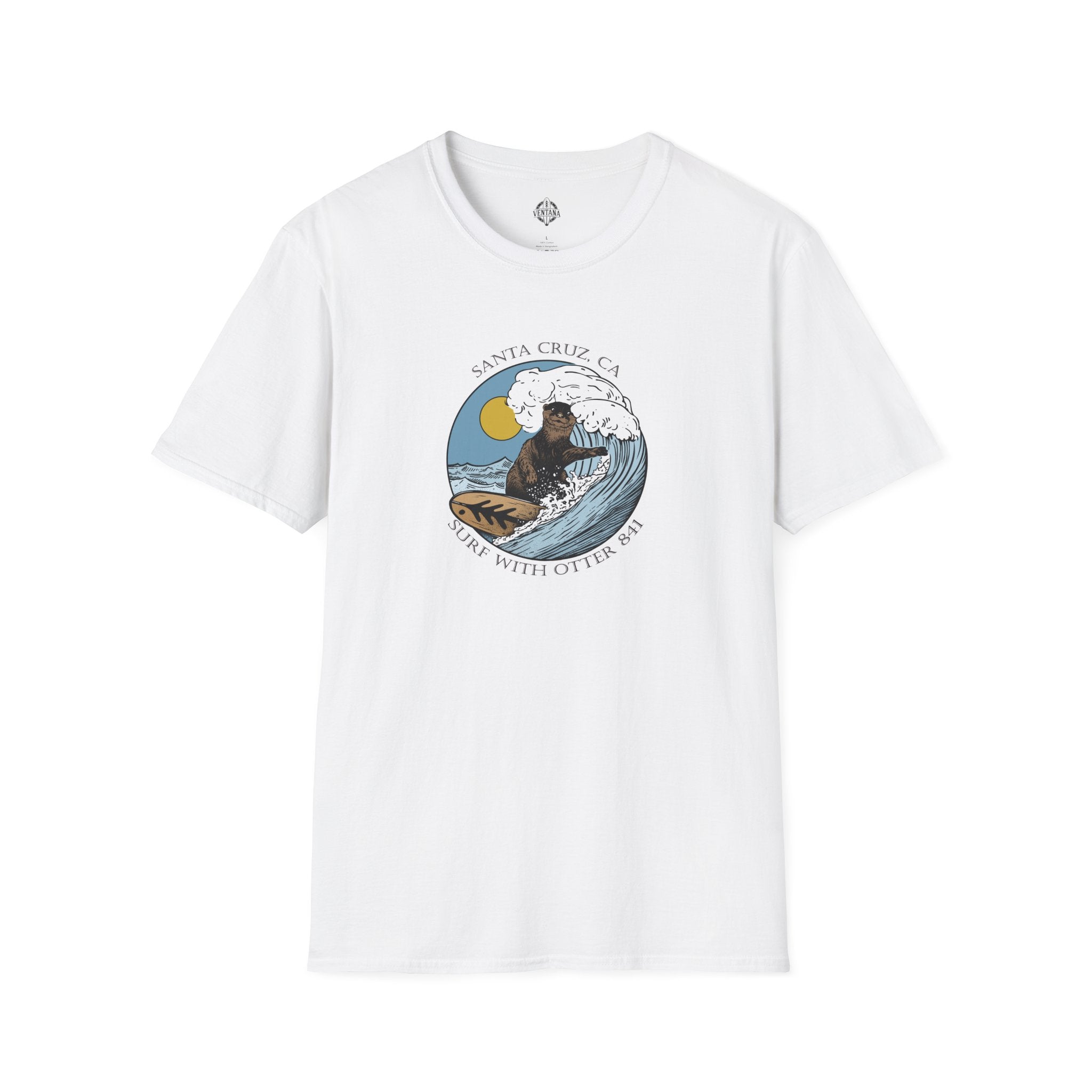 Surf with Otter 841 by Thiago Bianchini cotton t-shirt image 7