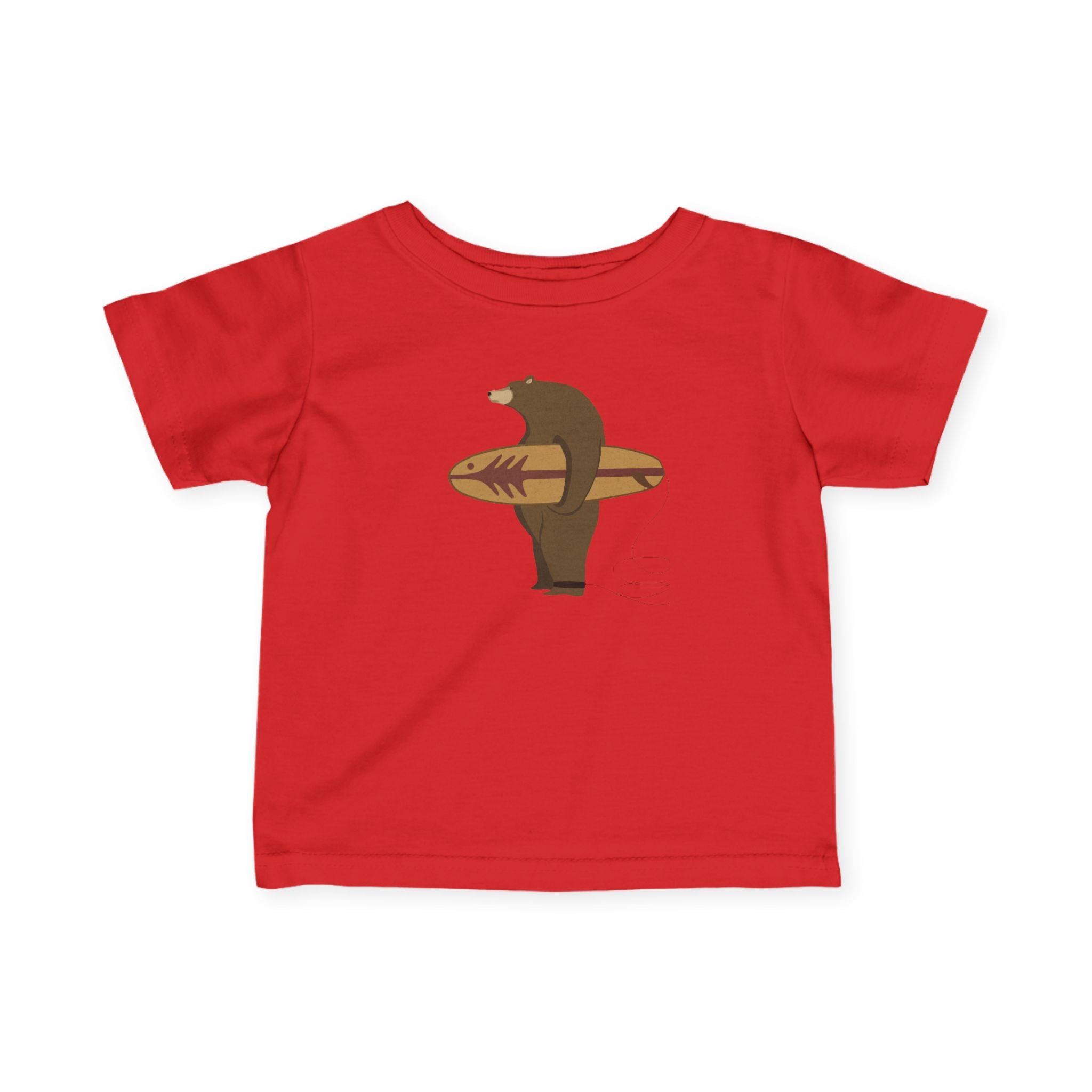 Surfing Grizzly Bear by Fabian Lavater infant cotton t-shirt image 16
