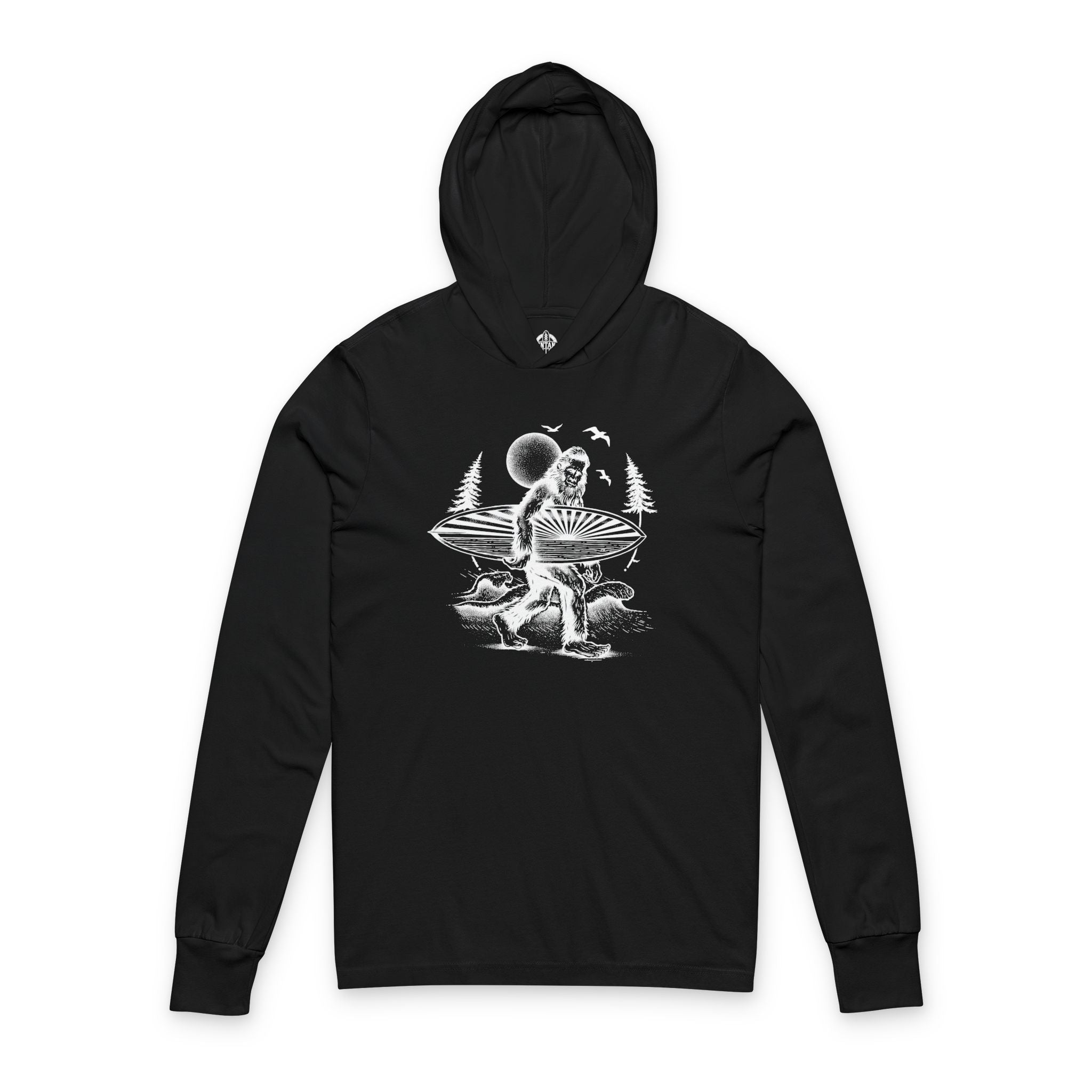 Ventana Surfsquatch by Thiago Bianchini cotton hooded long sleeve t-shirt image 4