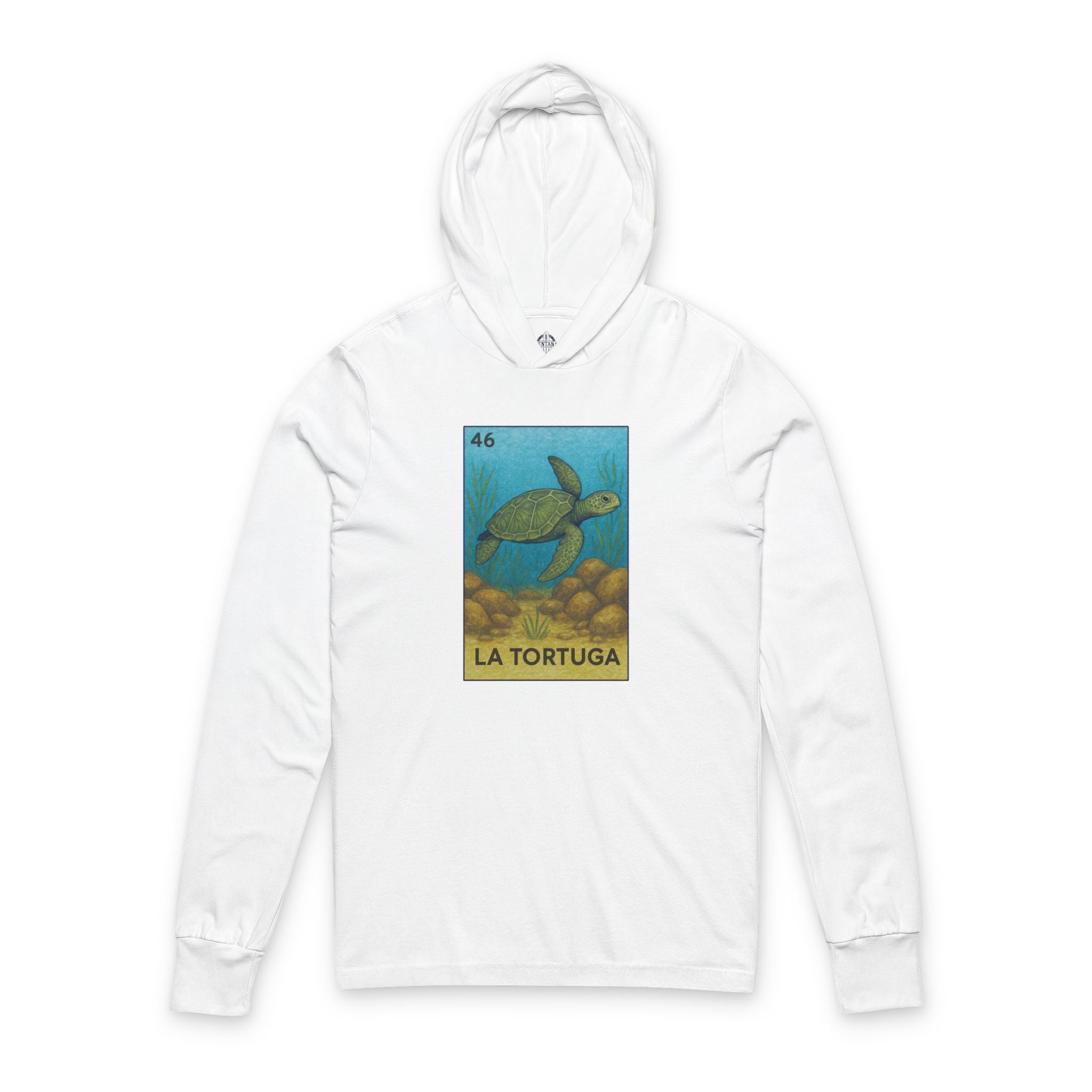 Turtle Lotería cotton hooded long sleeve t-shirt image 4