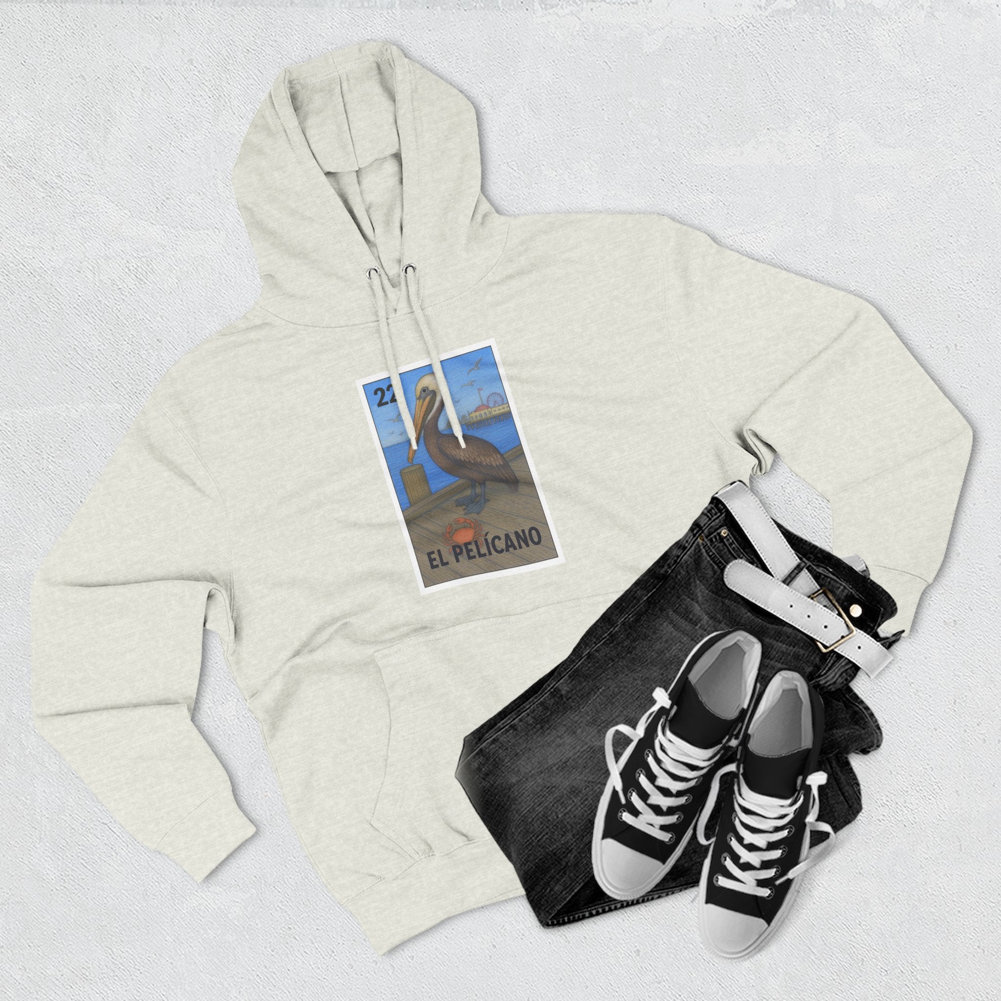 Pelican Lotería Fleece Hoodie (El Pelícano)