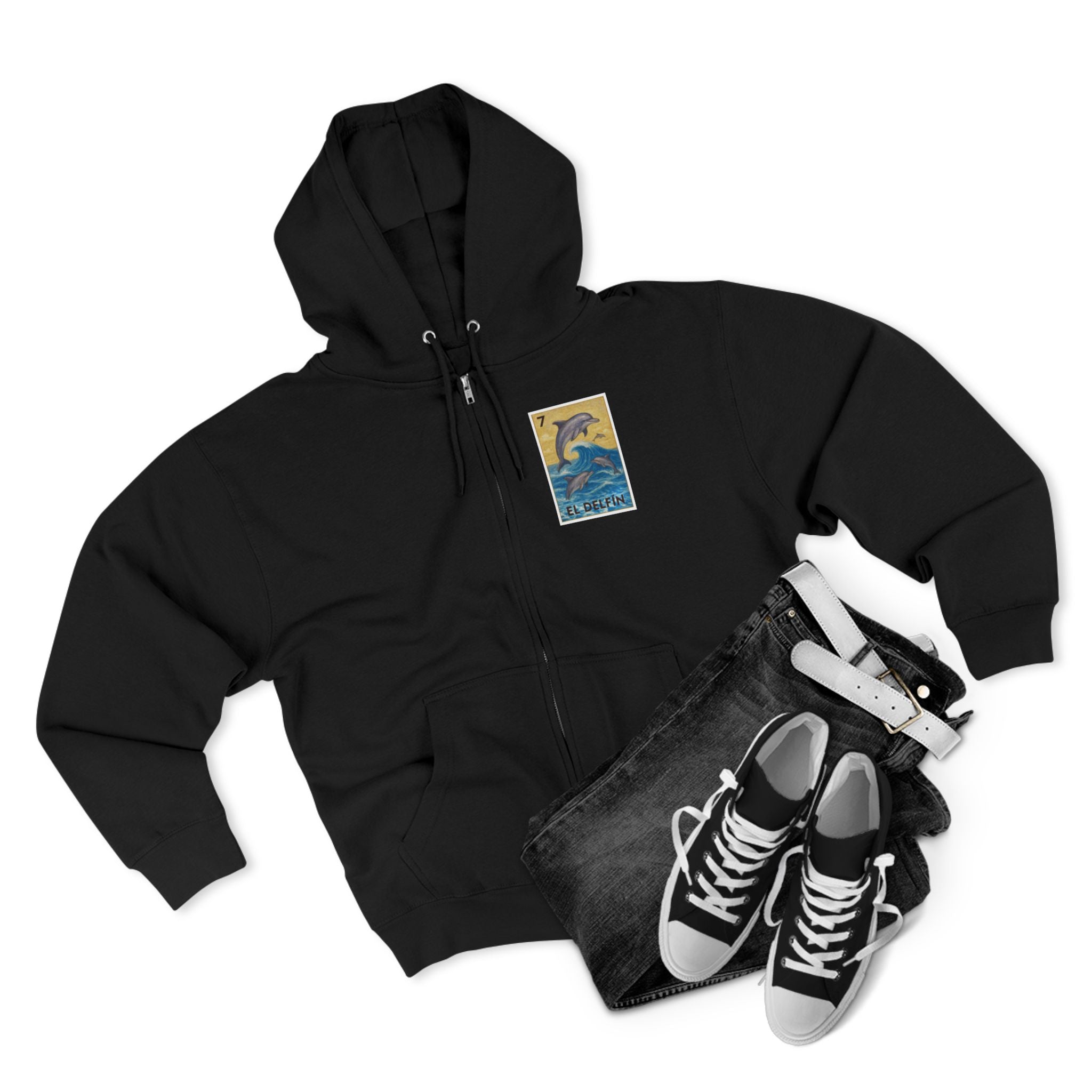 Dolphin Lotería zip fleece hoodie image 18