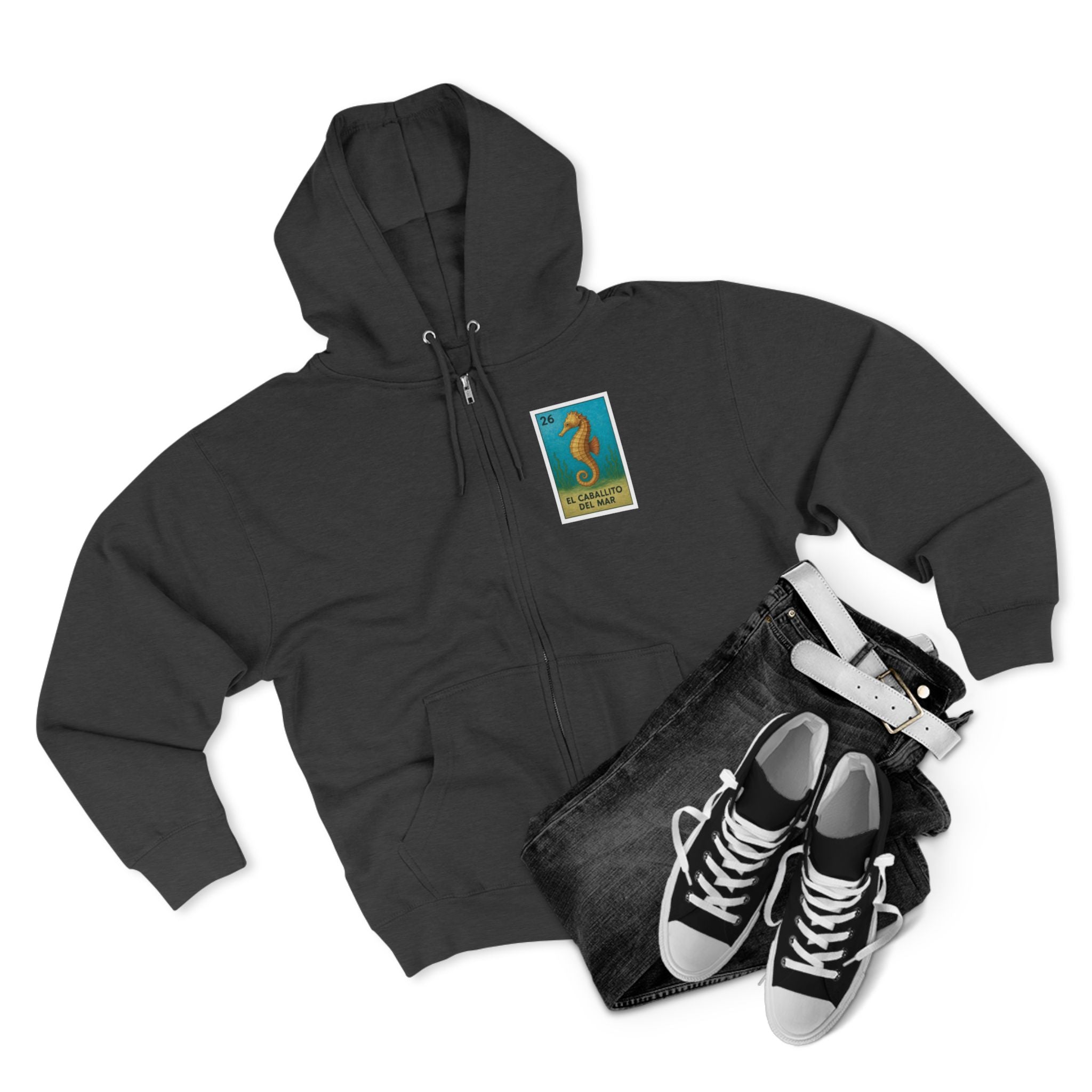 Seahorse Lotería zip fleece hoodie image 13