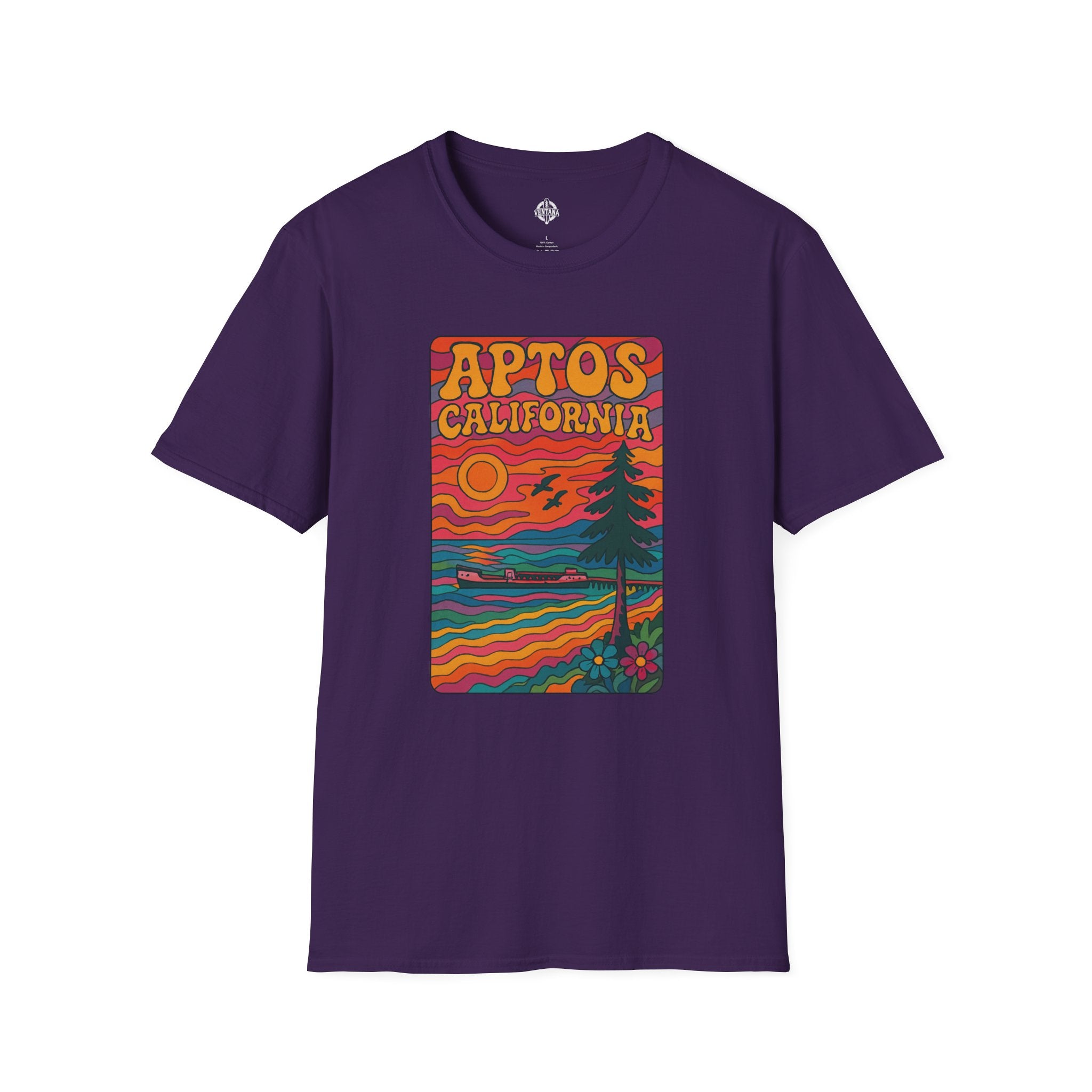 Aptos California Psychedelic Unisex - U.S. Cotton T-Shirt