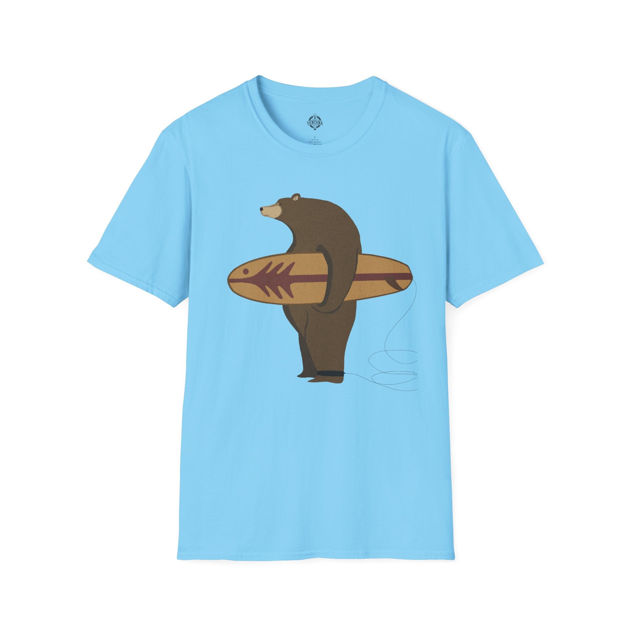 Surfing Grizzly Bear by Fabian Lavater cotton t-shirt image 9