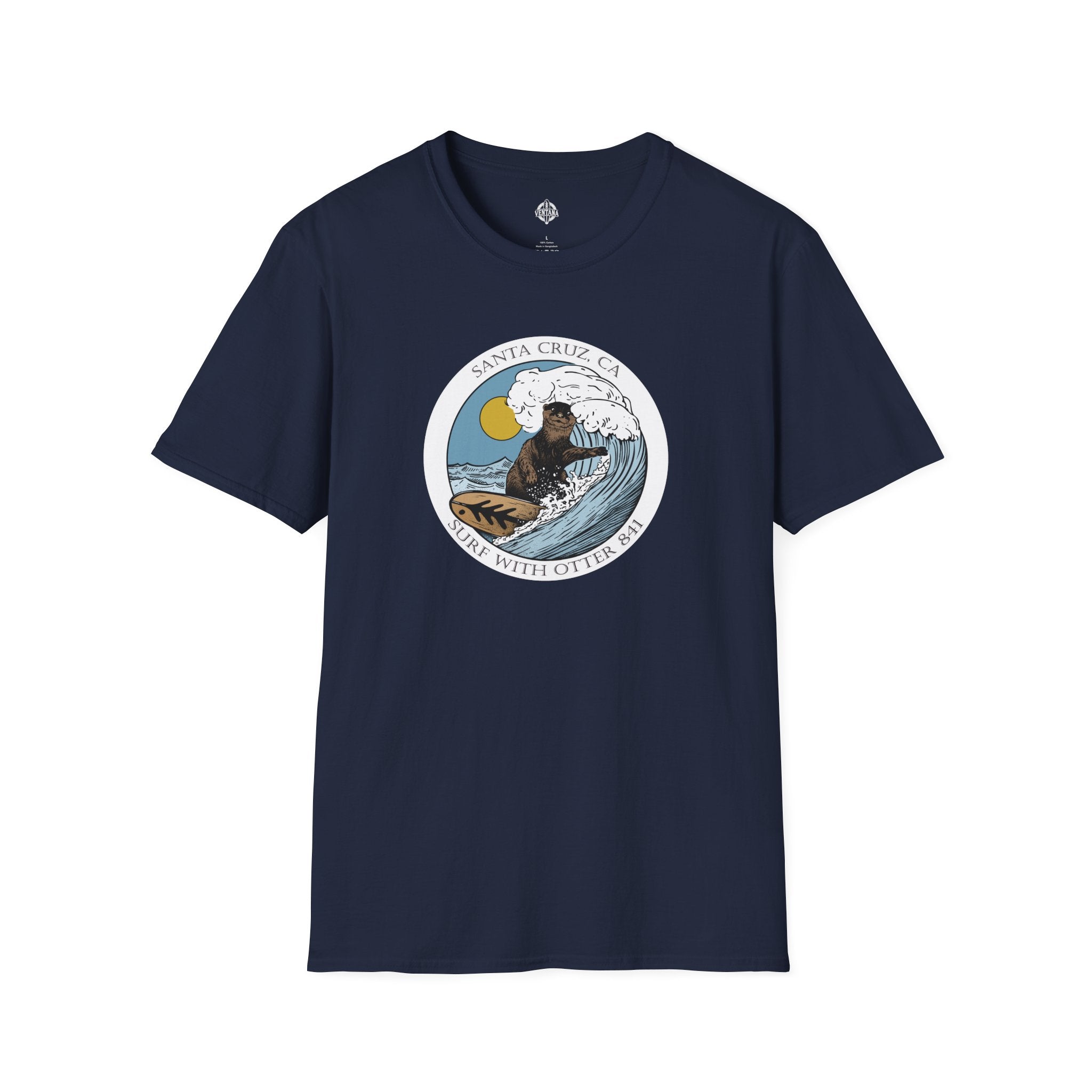 Surf with Otter 841 by Thiago Bianchini cotton t-shirt image 1