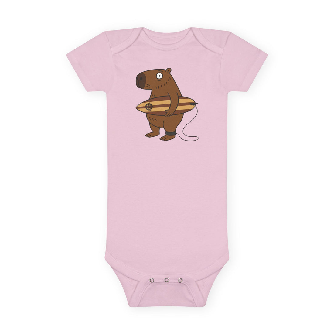 Capybara Surfer - Baby Short Sleeve 100% Cotton Onesie