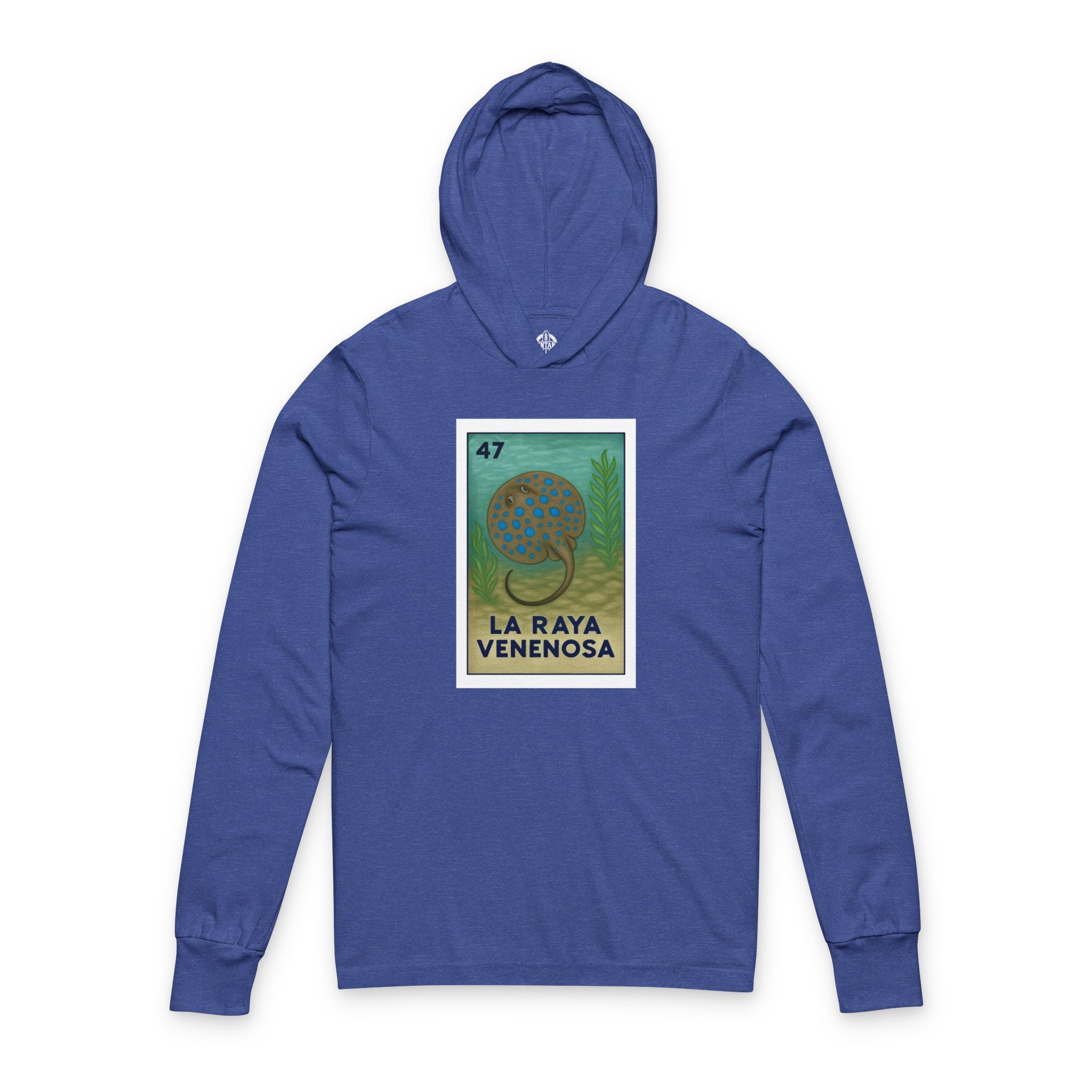 Stingray Lotería cotton hooded long sleeve t-shirt image 6