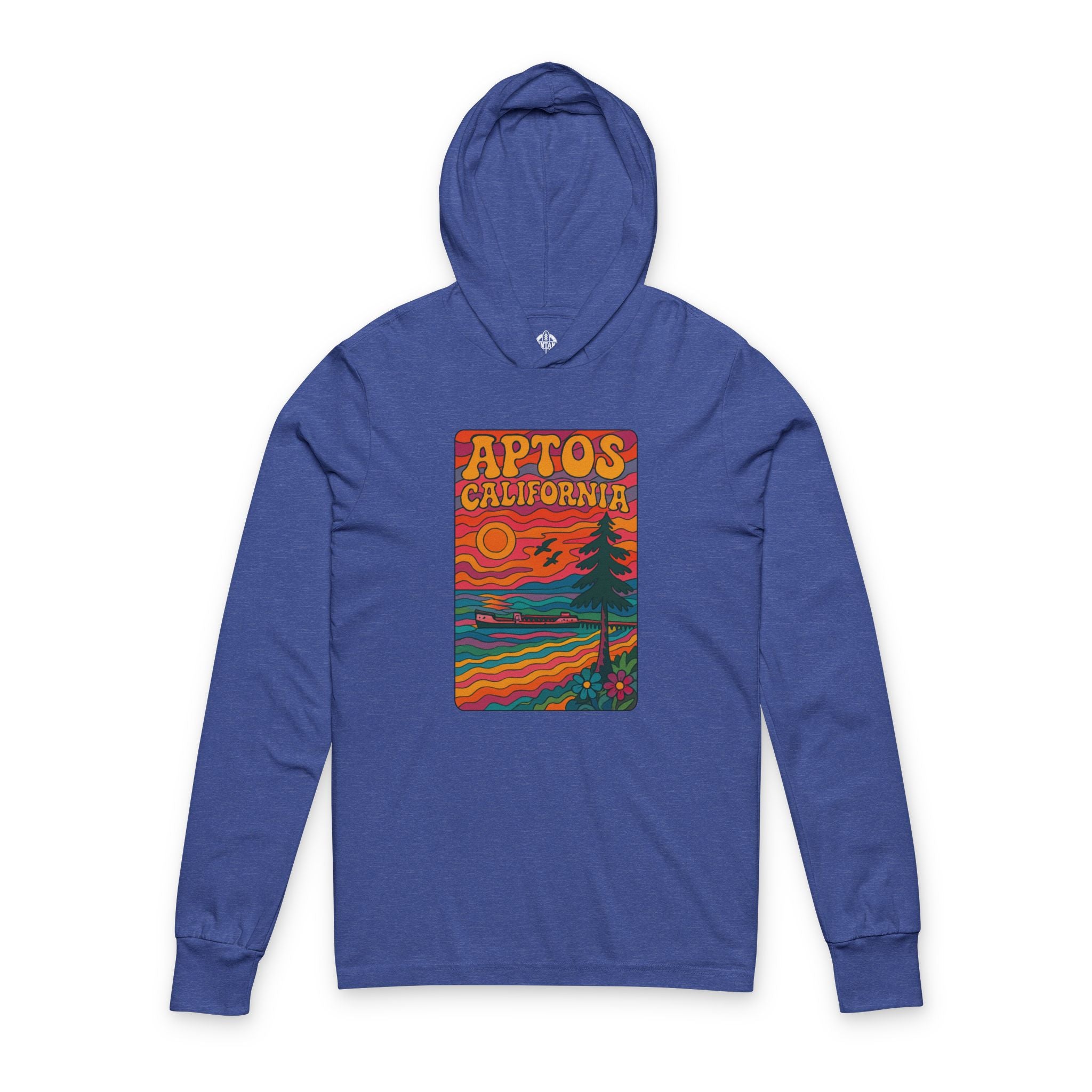 Aptos California Psychedelic Unisex - Cotton Long Sleeve Hooded T-Shirt