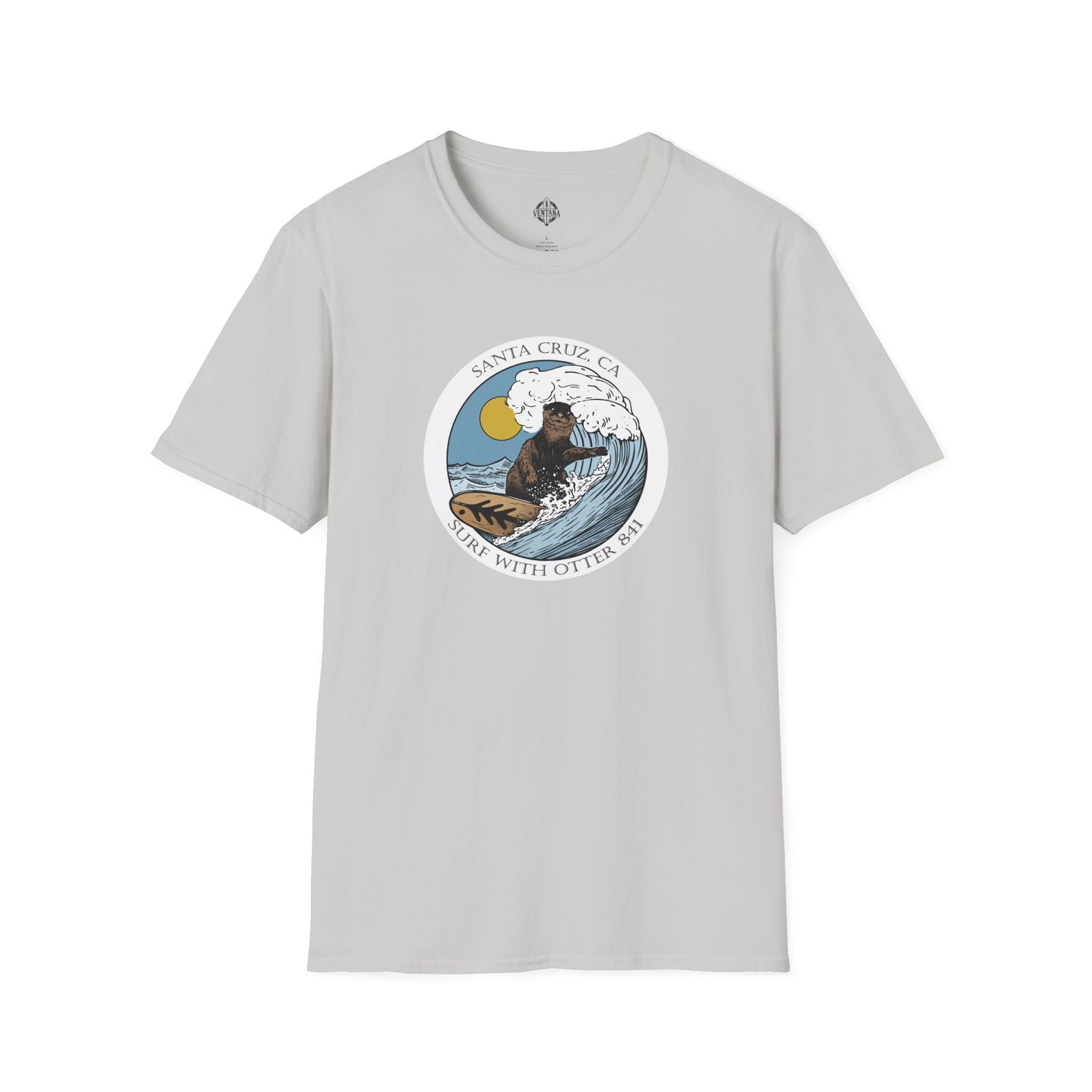 Surf with Otter 841 by Thiago Bianchini cotton t-shirt image 5