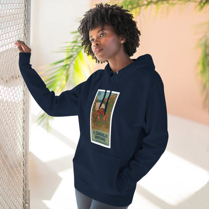 Hermit Crab Lotería Unisex - Pull-Over Cotton Blend Fleece Hoodie (El Cangrejo Ermitaño)
