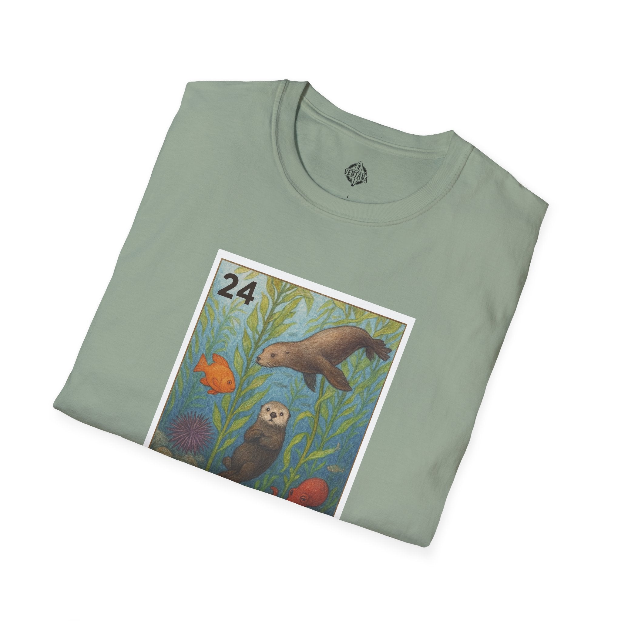 Kelp Forest Lotería Unisex - Soft Style U.S. Cotton T-Shirt (El Bosque de Algas)