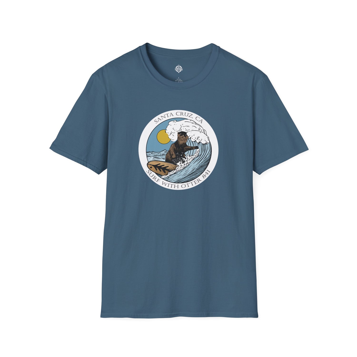 Surf with Otter 841 by Thiago Bianchini cotton t-shirt image 11