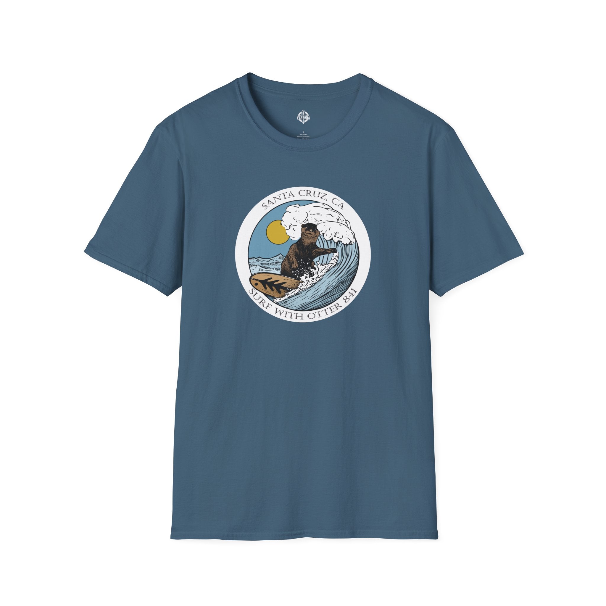 Surf with Otter 841 by Thiago Bianchini cotton t-shirt image 11