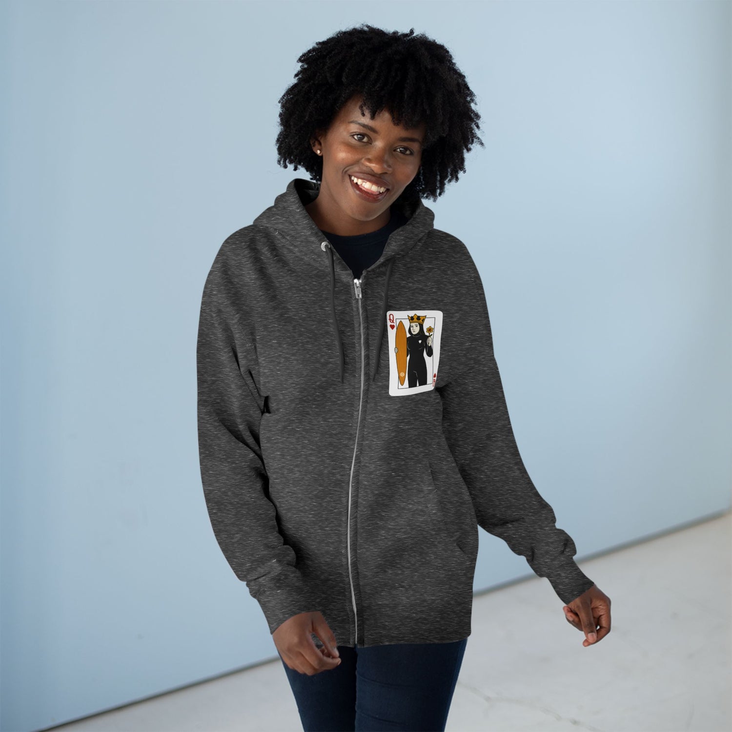 Queen of Hearts Surfer zip fleece hoodie image 19