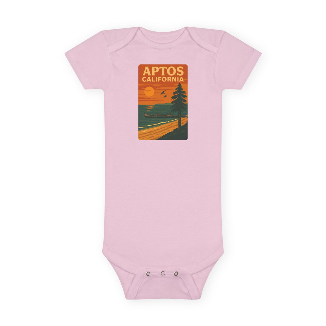 Aptos California Sunset - Baby Short Sleeve 100% Cotton Onesie